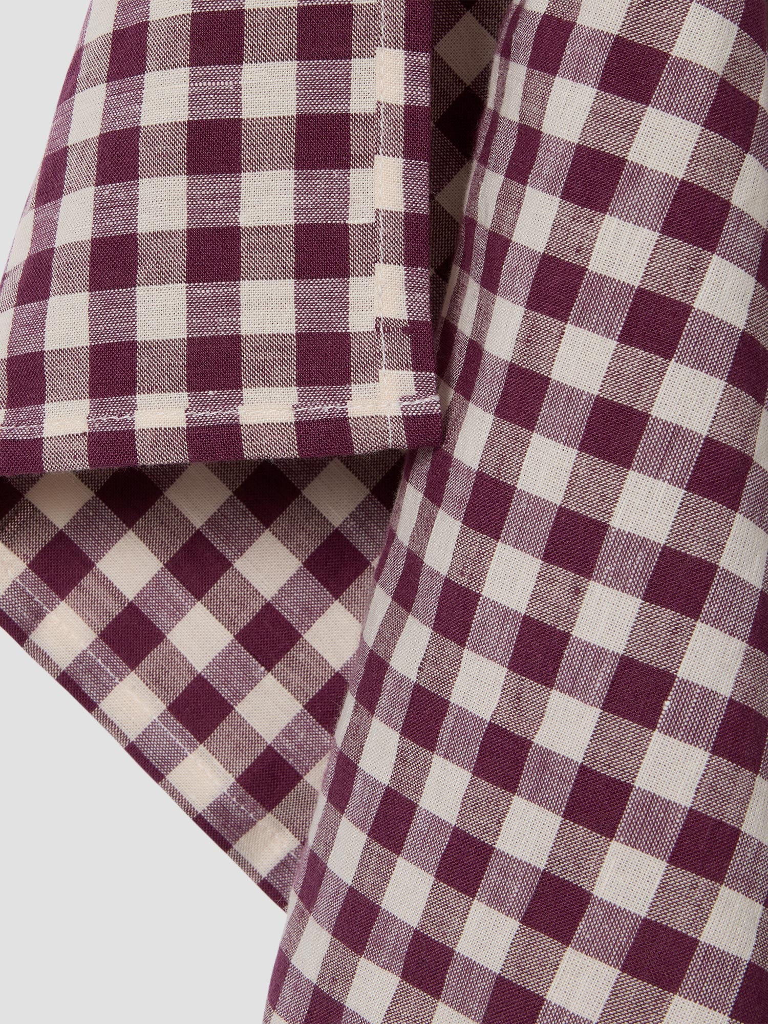 Berry Gingham Linen Blend Tea Towel - Image 2