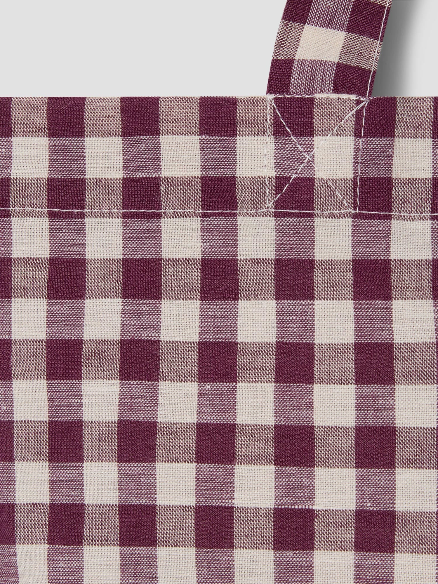 Berry Gingham Linen Blend Tote Bag - Image 2