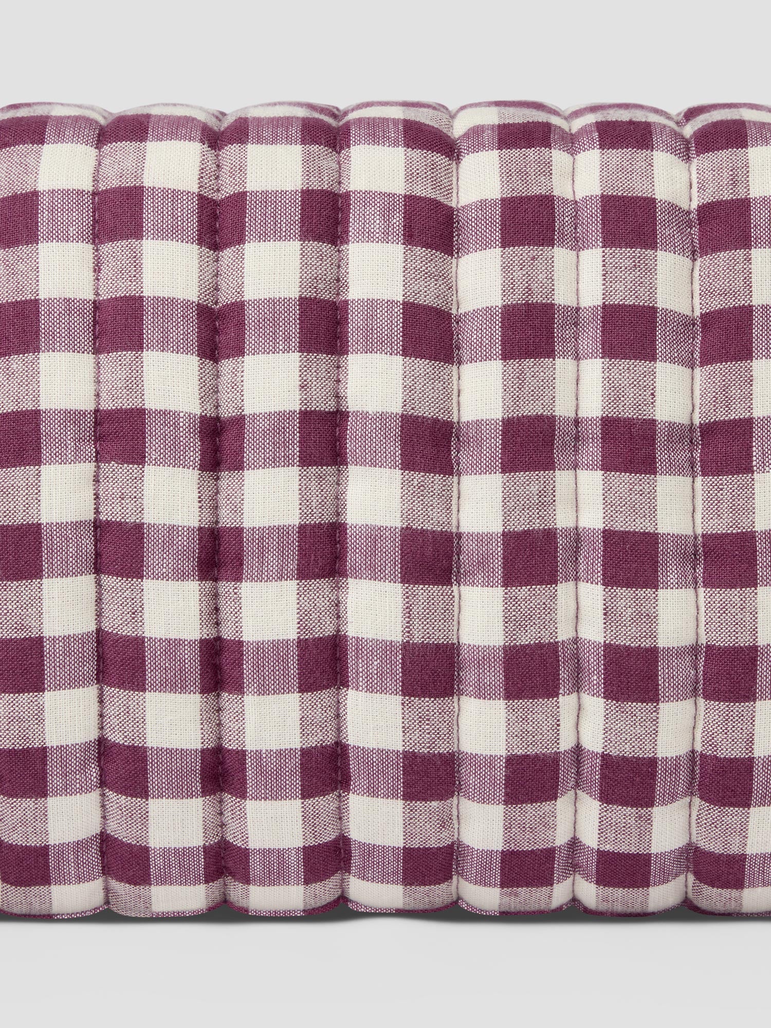 Berry Gingham Linen Blend Wash Bag - Image 3
