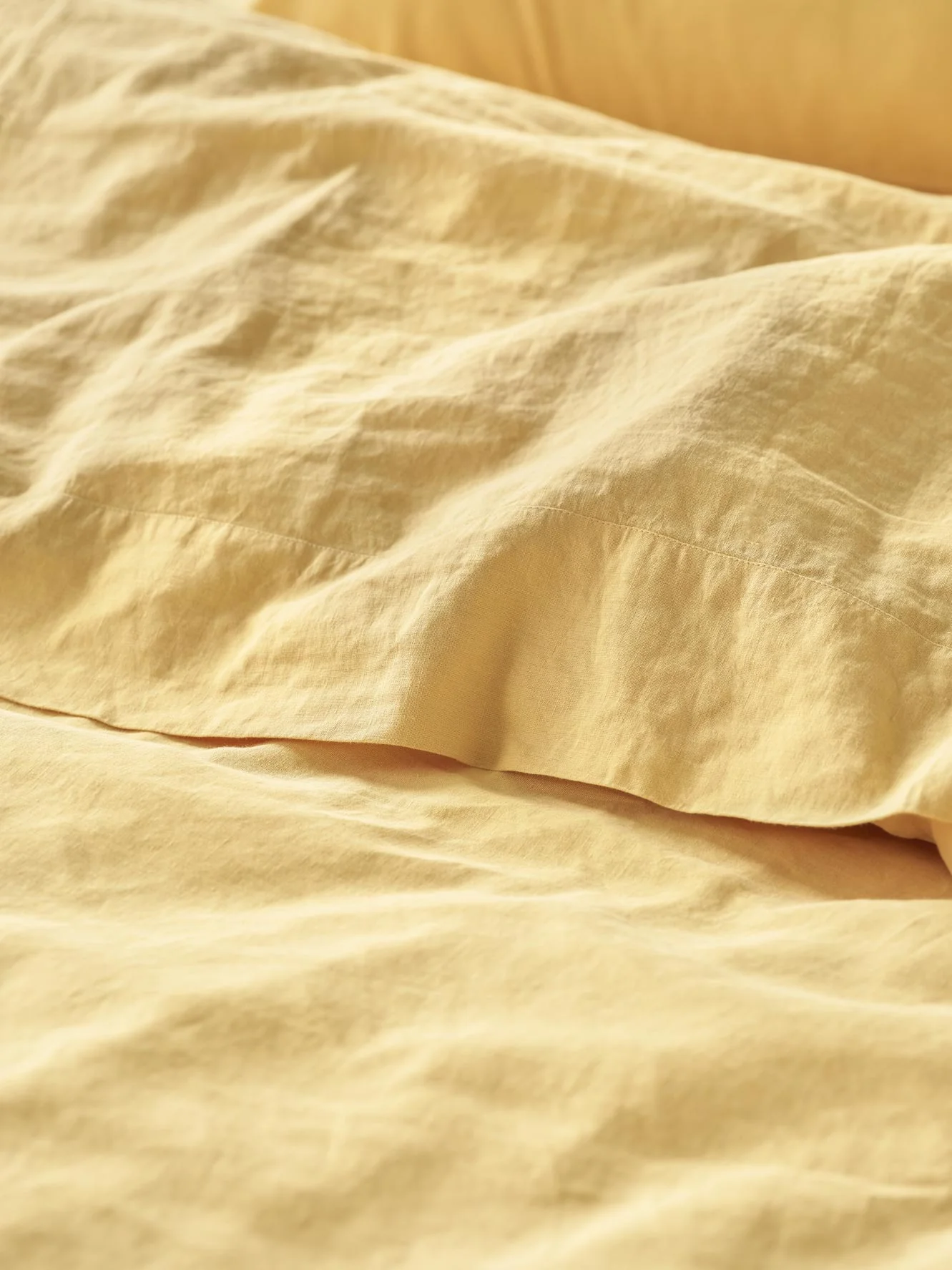 Butter Yellow Linen Blend Flat Sheet