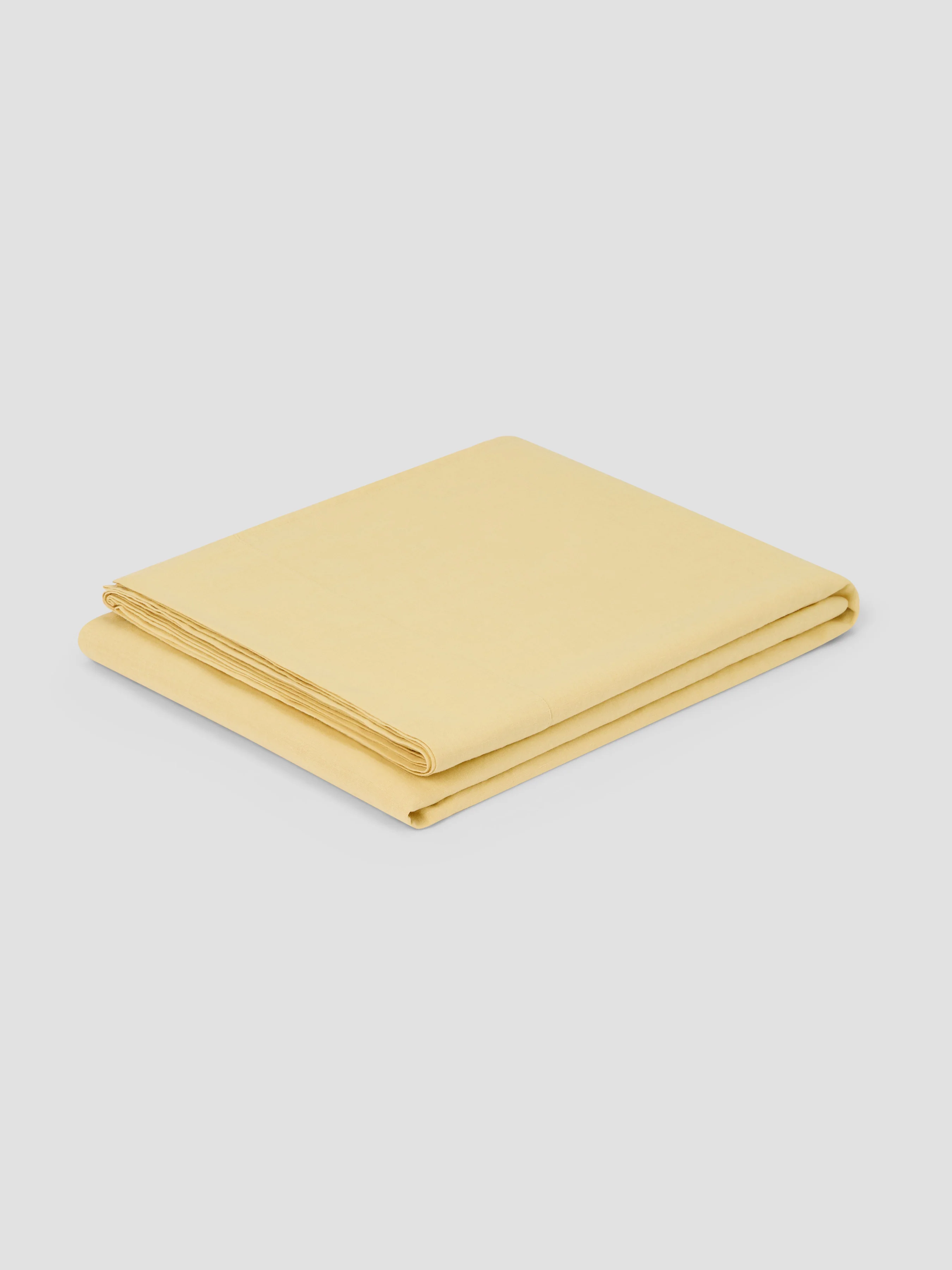 Butter Yellow Linen Blend Flat Sheet - Image 2