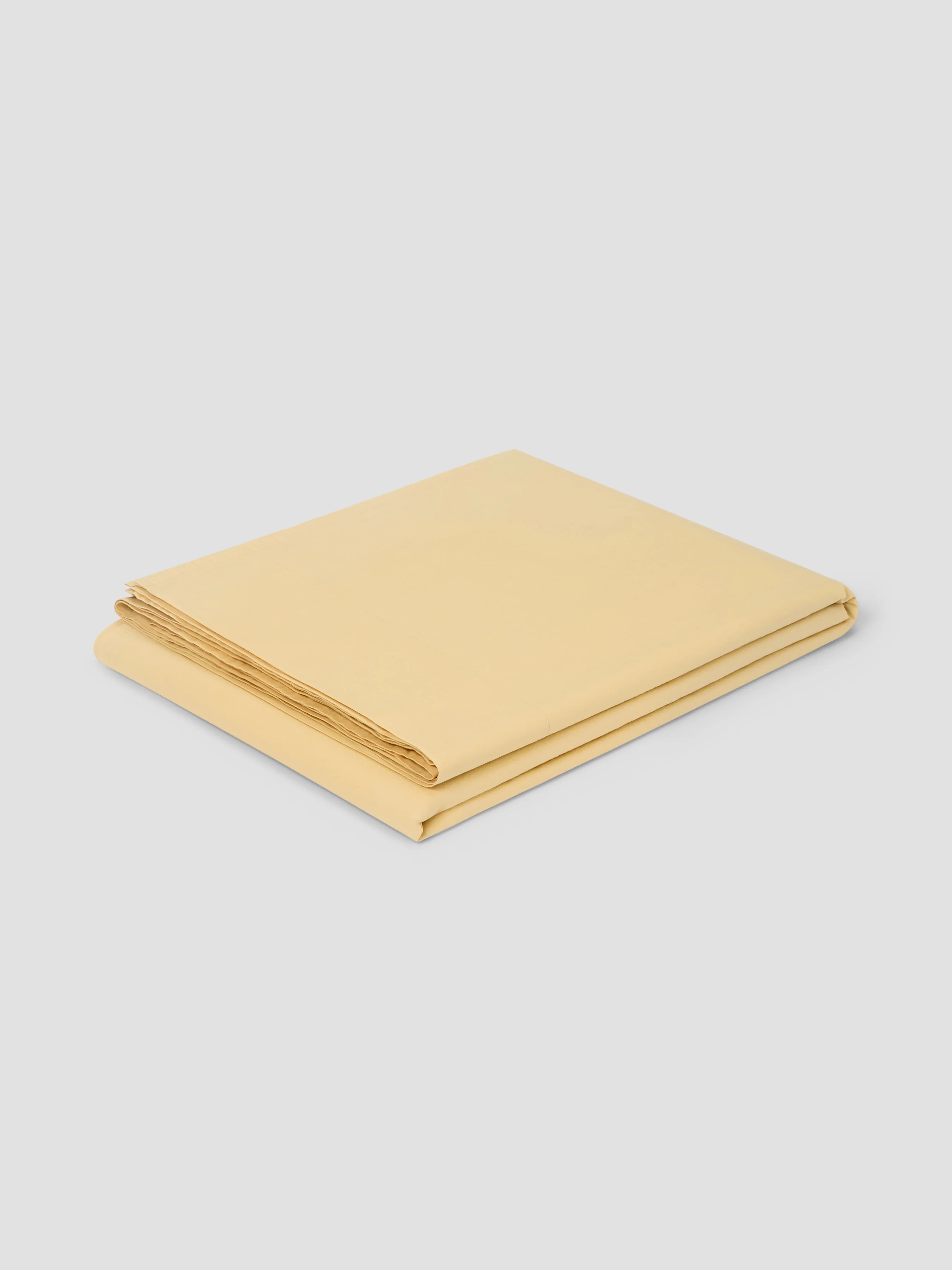 Butter Yellow Washed Cotton Percale Flat Sheet - Image 2