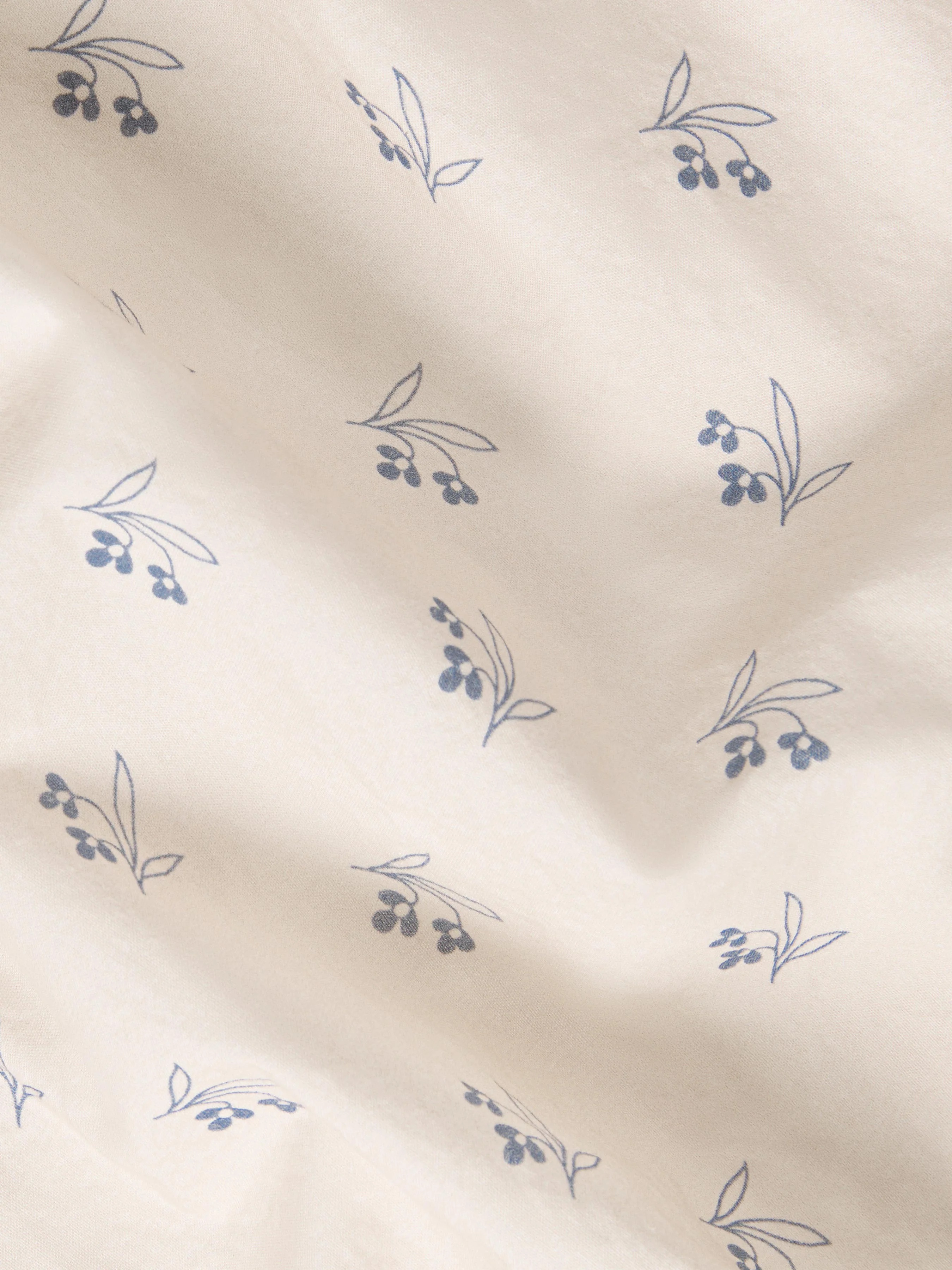 Cove Blue Martha Floral Cotton Fitted Sheet - Image 3