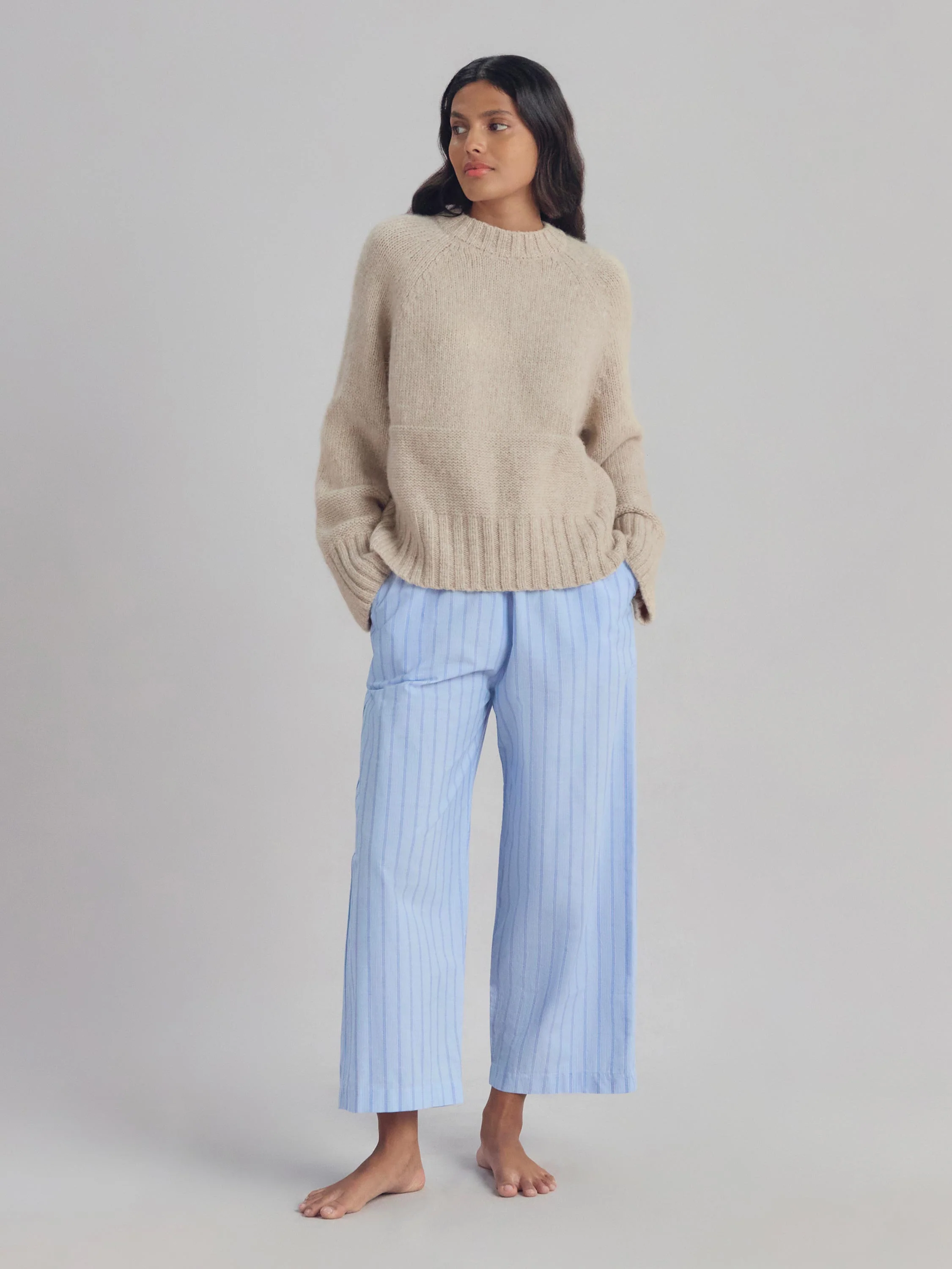 Cream Crew Neck Wool Jumper - Image 2
