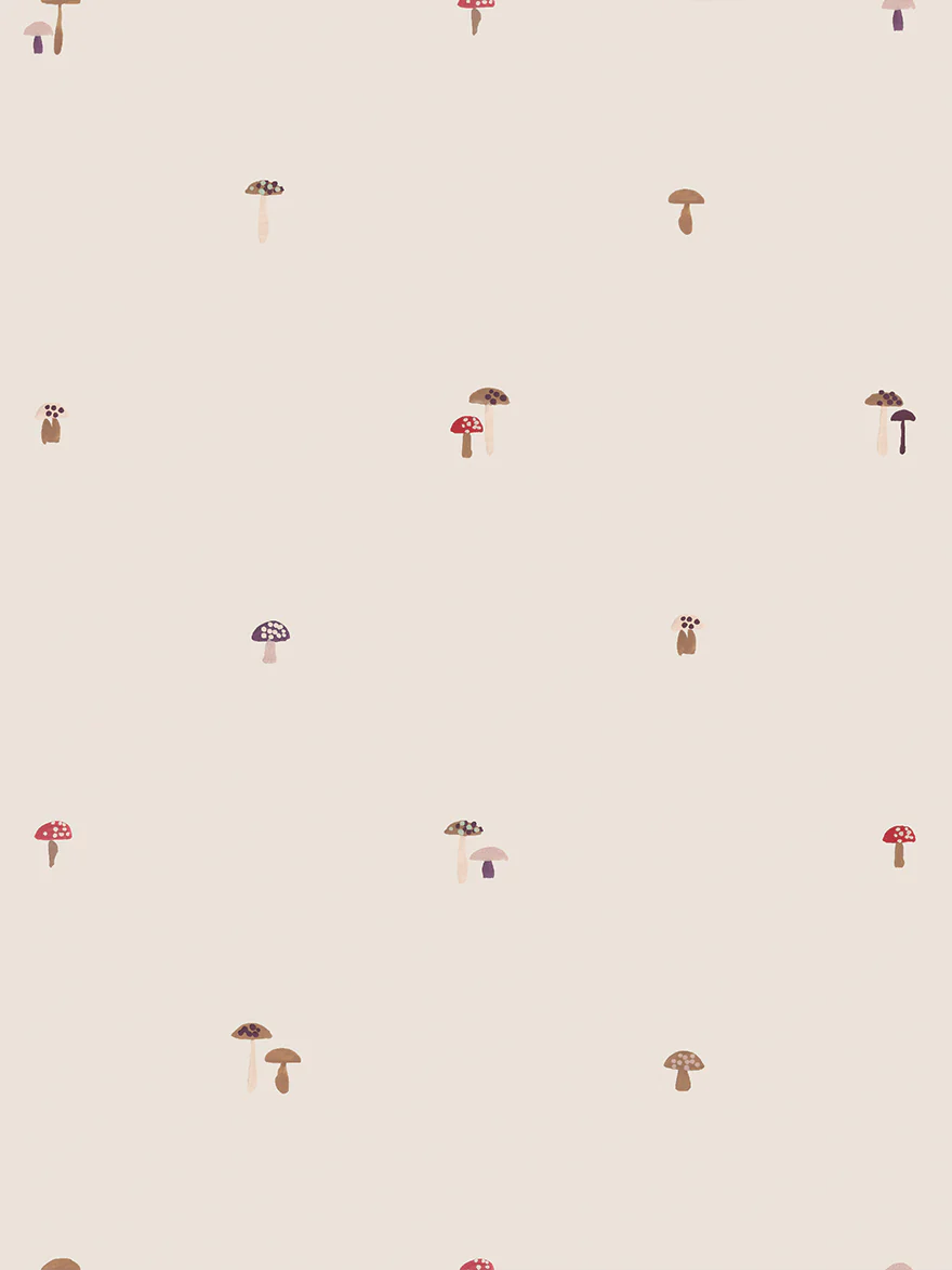 Cream Mushrooms Wallpaper - Image 3