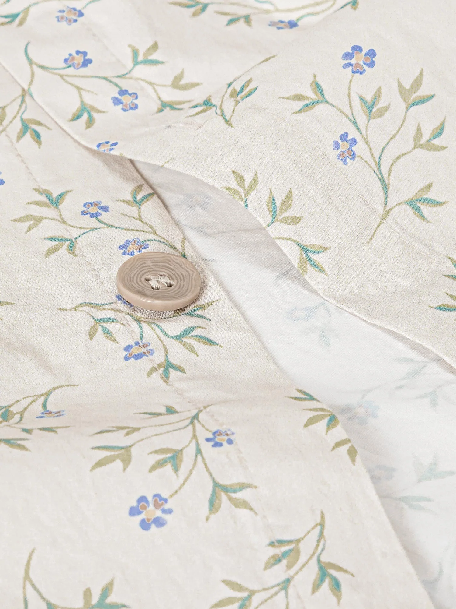 Cream Spring Sprig Cotton Duvet Cover - Image 4