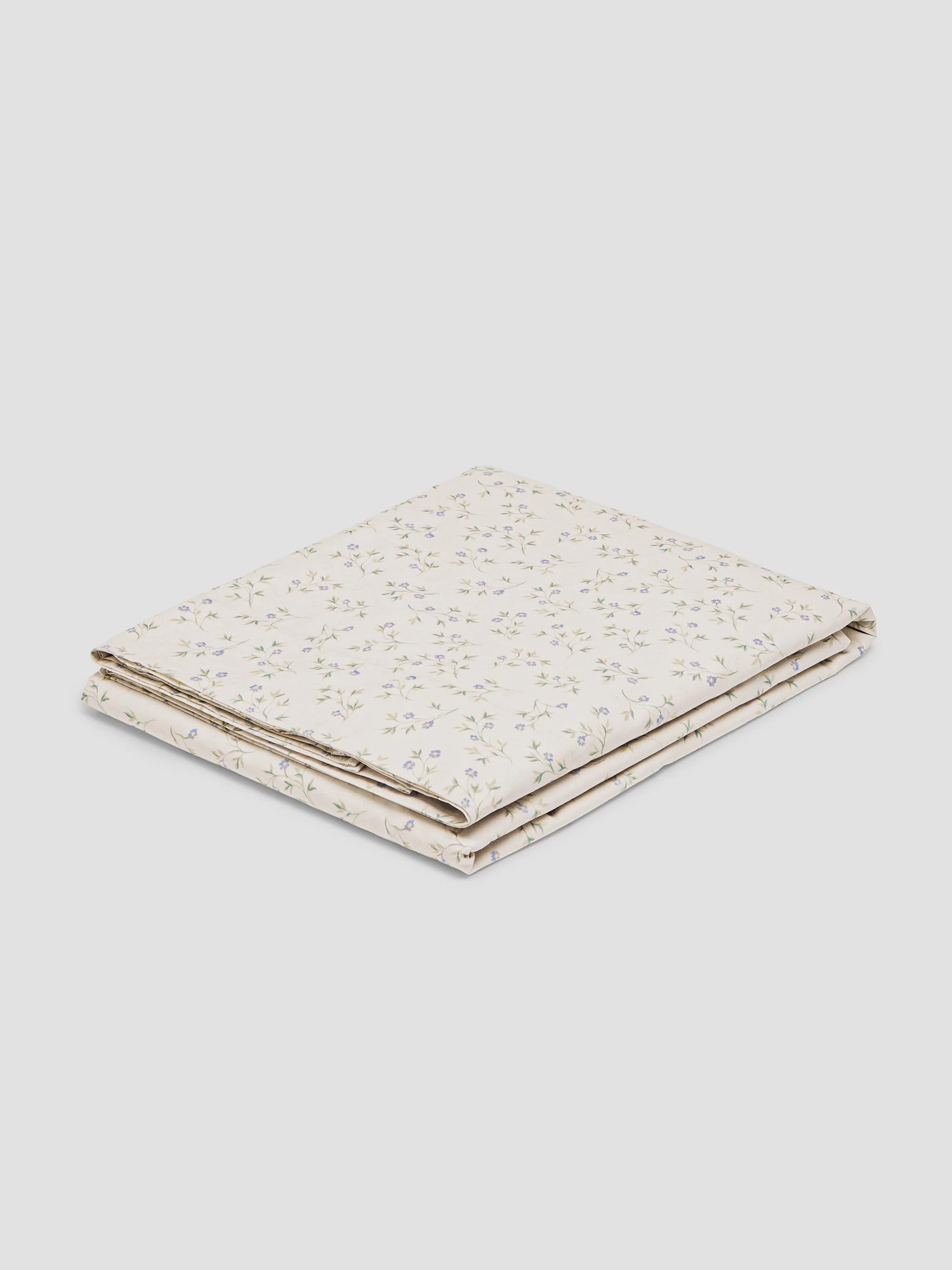 Cream Spring Sprig Cotton Flat Sheet - Image 2