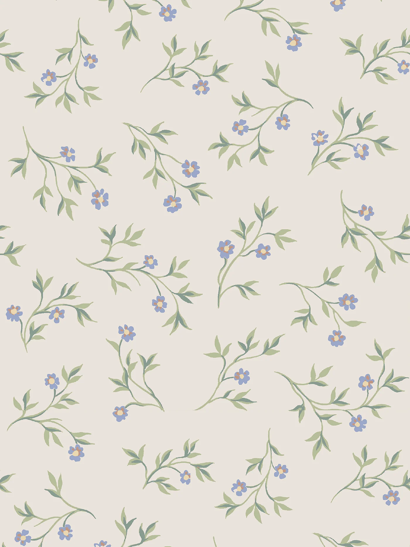 Cream Spring Sprig Wallpaper - Image 3
