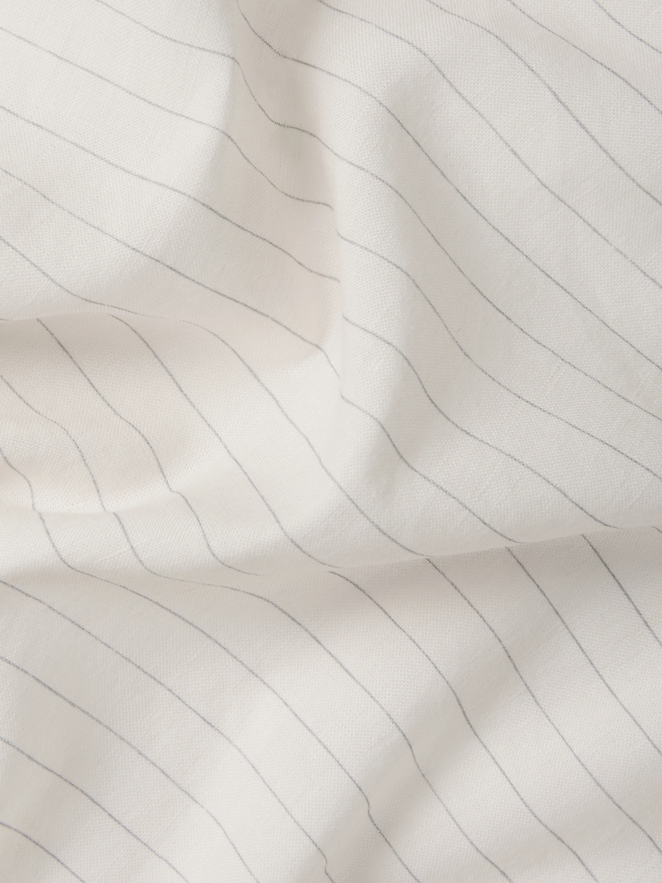 Dusk Blue Folk Stripe Linen Blend Flat Sheet - Image 3