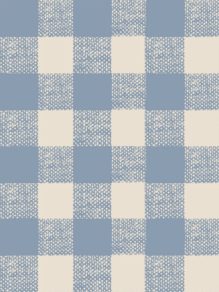 Dusty Blue Gingham Wallpaper - Image 4