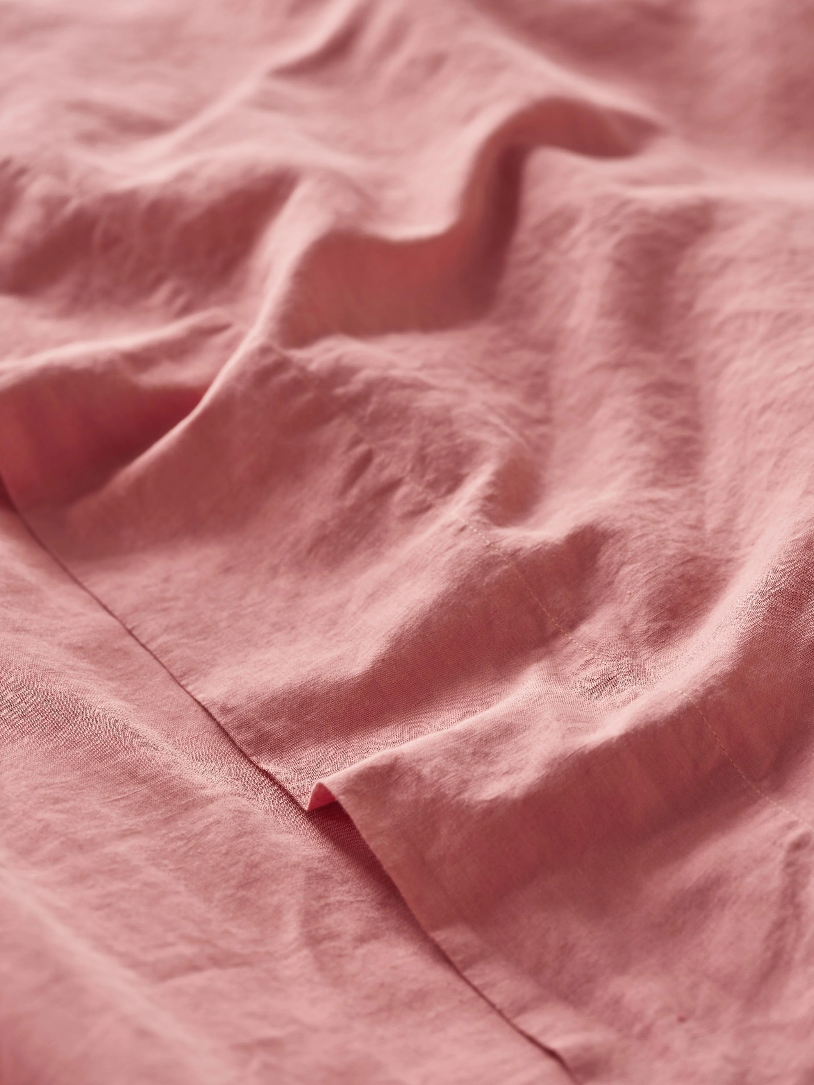 Dusty Pink Linen Blend Flat Sheet
