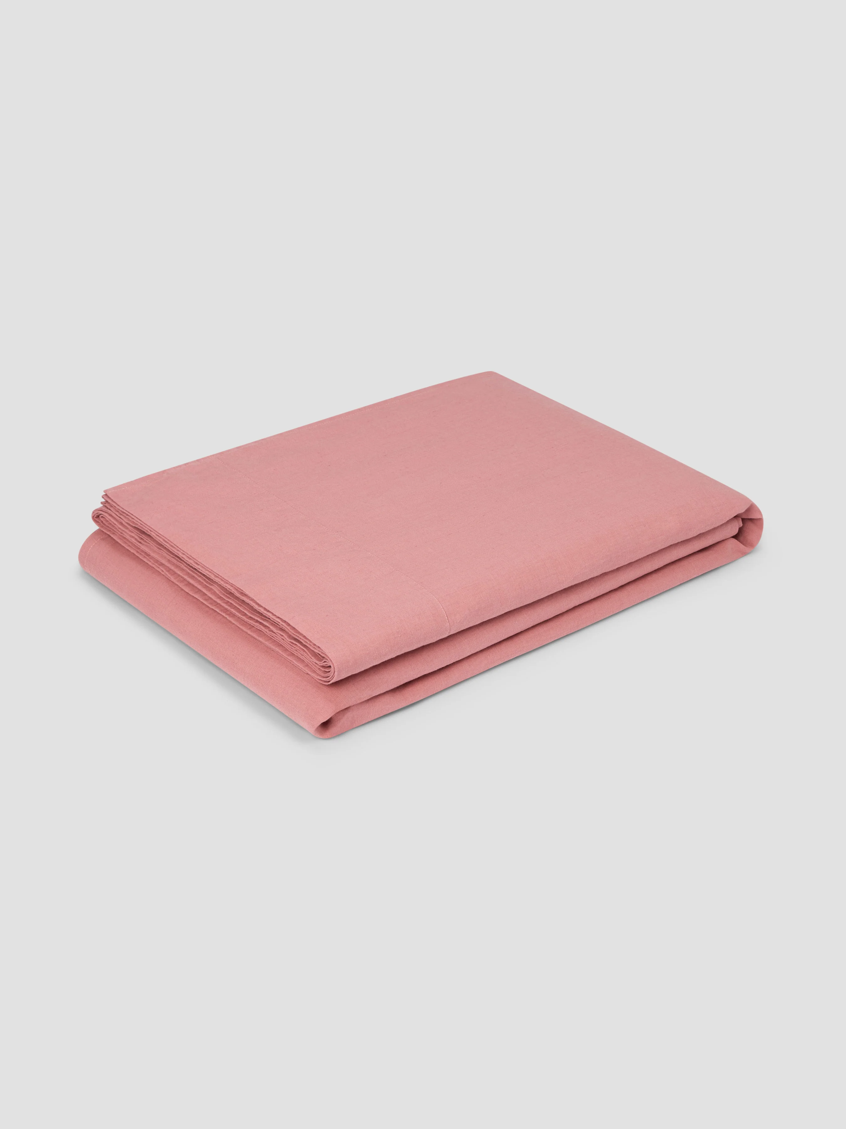 Dusty Pink Linen Blend Flat Sheet - Image 2