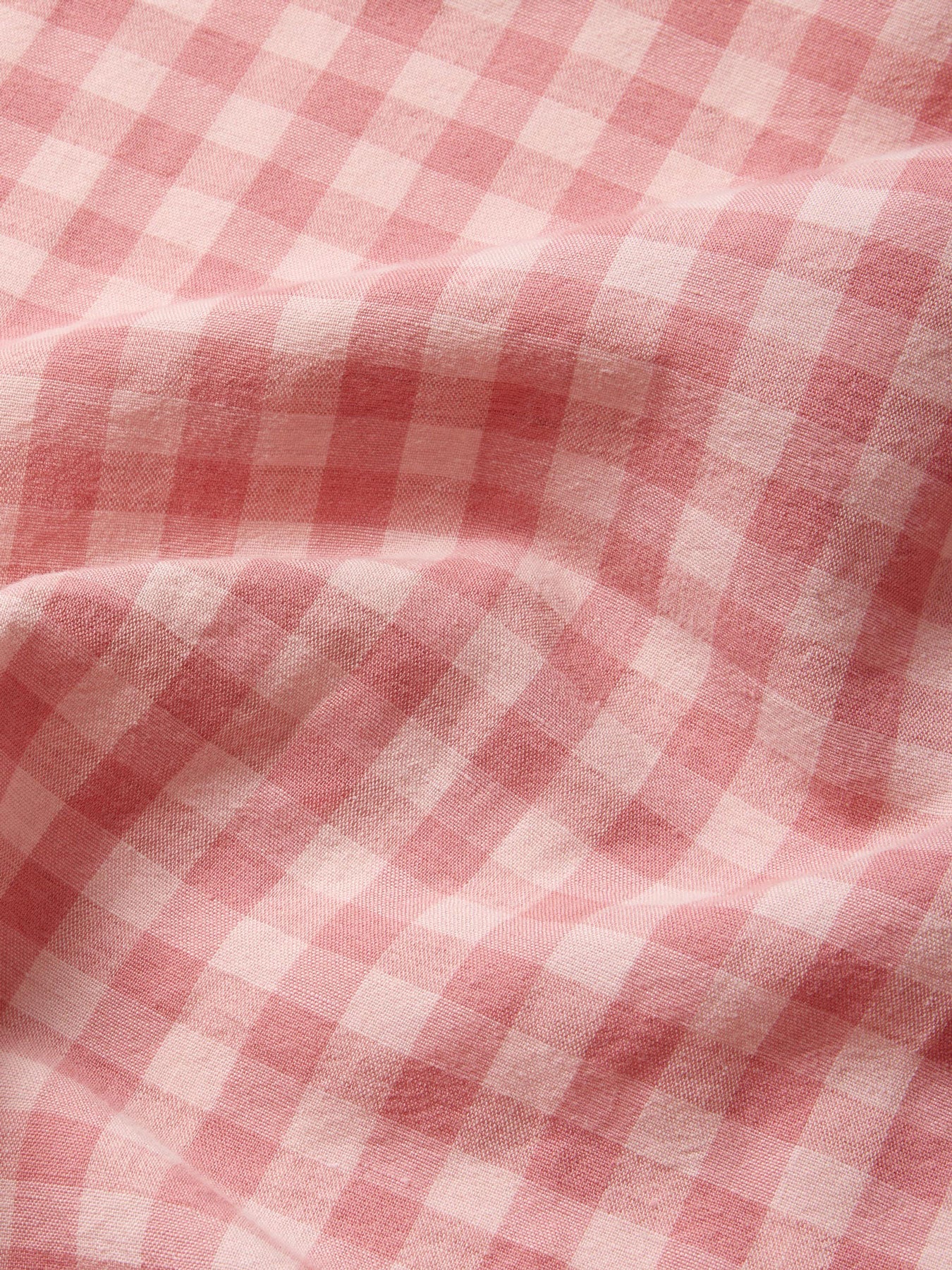 Dusty Pink & Rose Colour Drenched Gingham Linen Blend Pillowcases (Pair) - Image 4