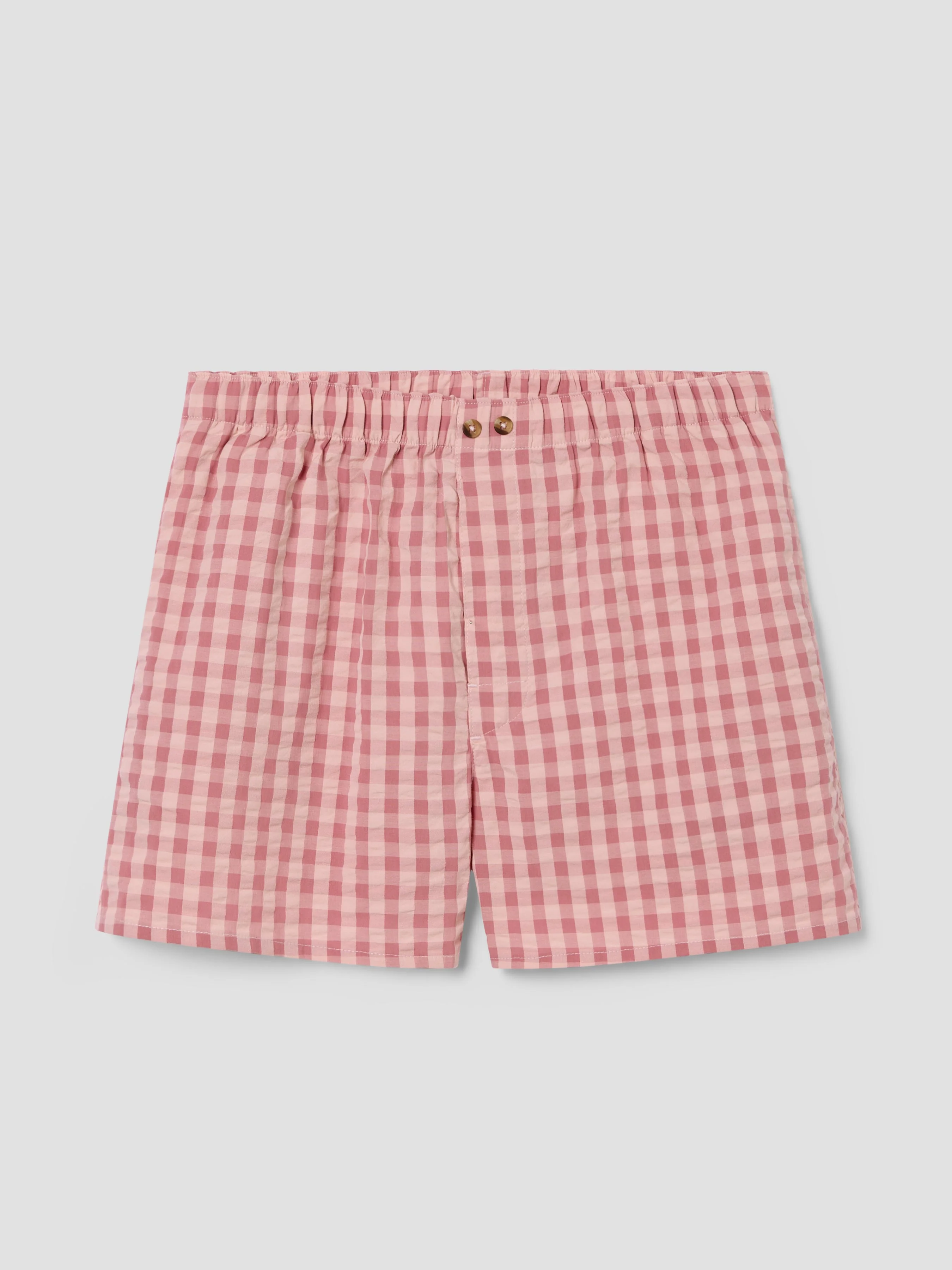 Dusty Pink & Rose Gingham Cotton Boxer Shorts - Image 4