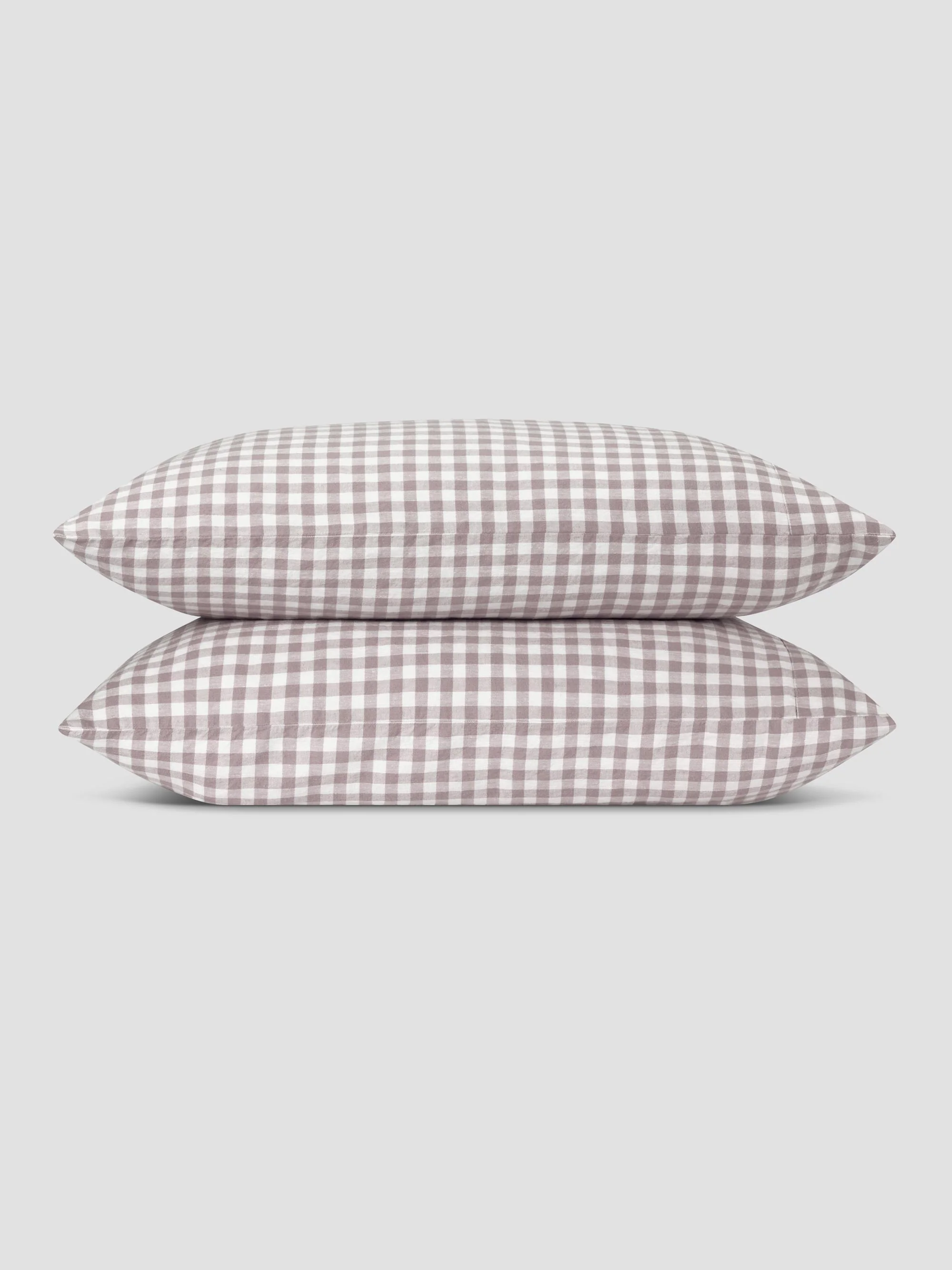 Elderberry Gingham Linen Blend Pillowcases (Pair) - Image 2