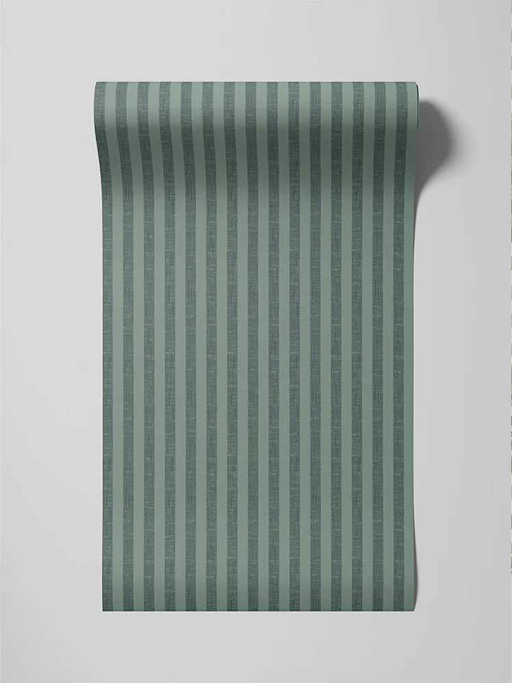 Pine Green Pembroke Stripe Wallpaper - Image 3