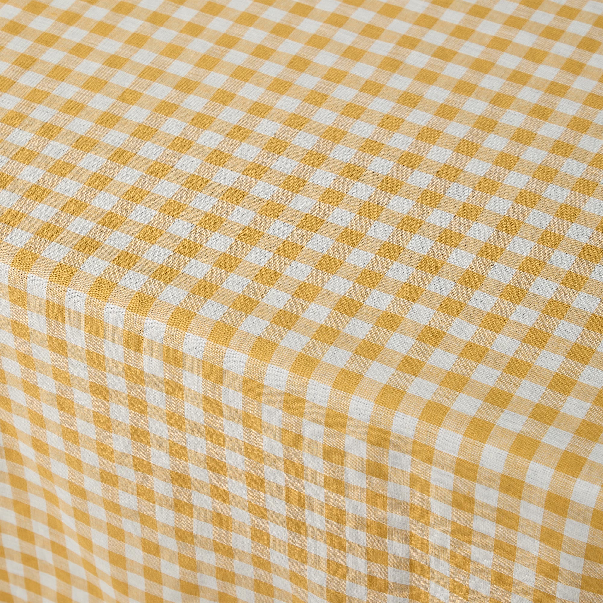 Honey Gingham 100% Linen Tablecloth - Image 4