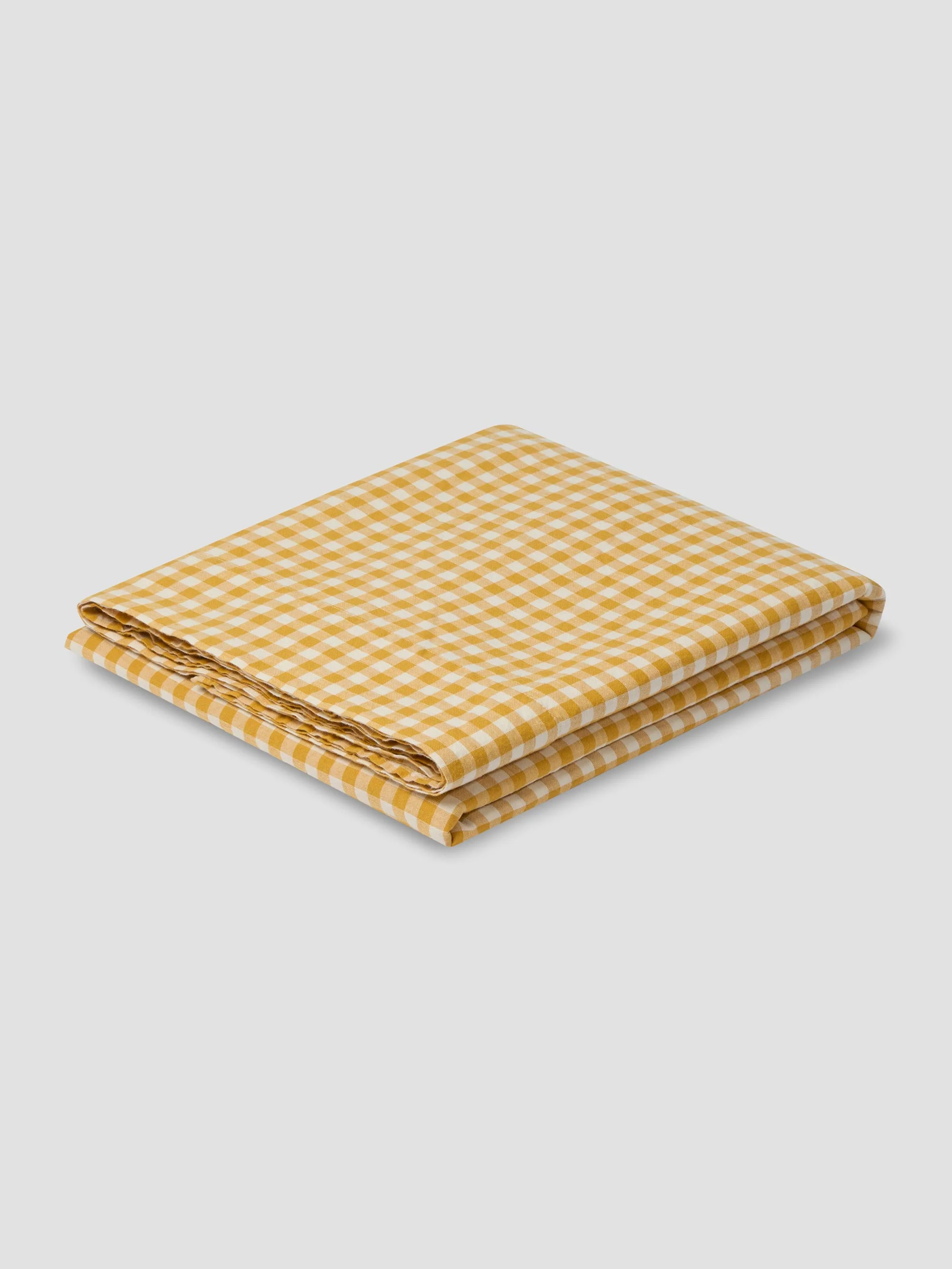 Honey Gingham Linen Blend Flat Sheet - Image 2