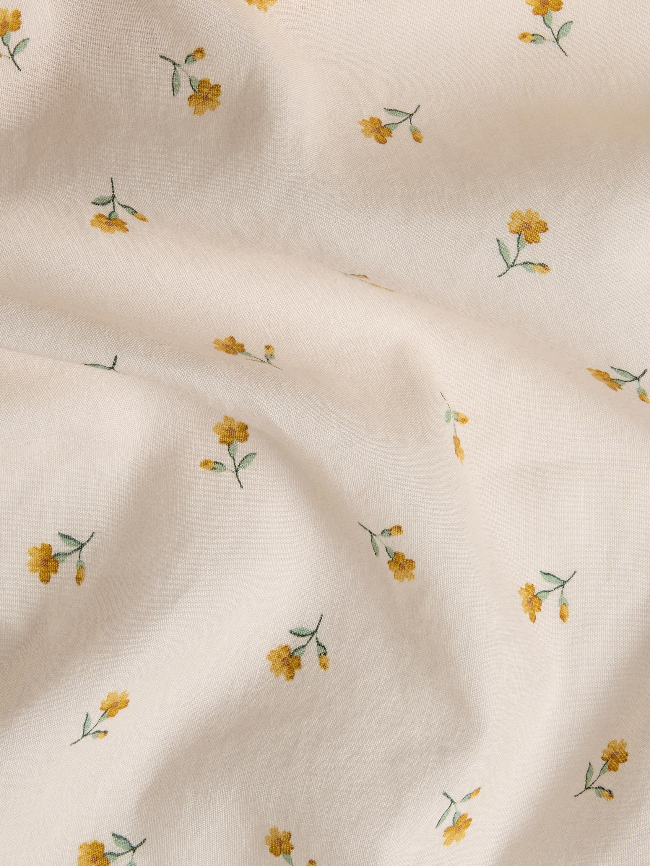 Honey Posy Bud Linen Blend Fitted Sheet - Image 3