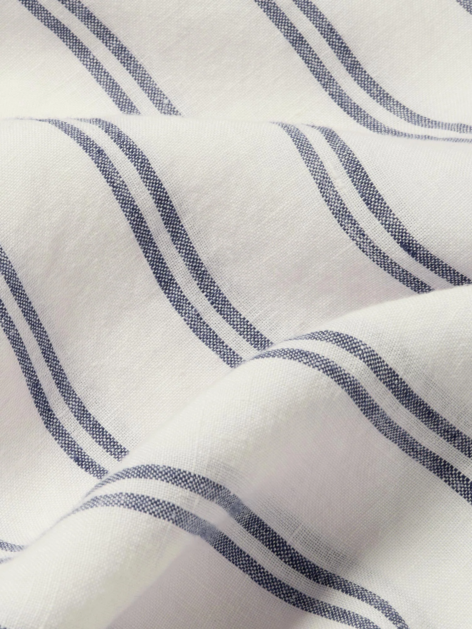 Ivory Kemptown Stripe 100% Linen Fitted Sheet - Image 3