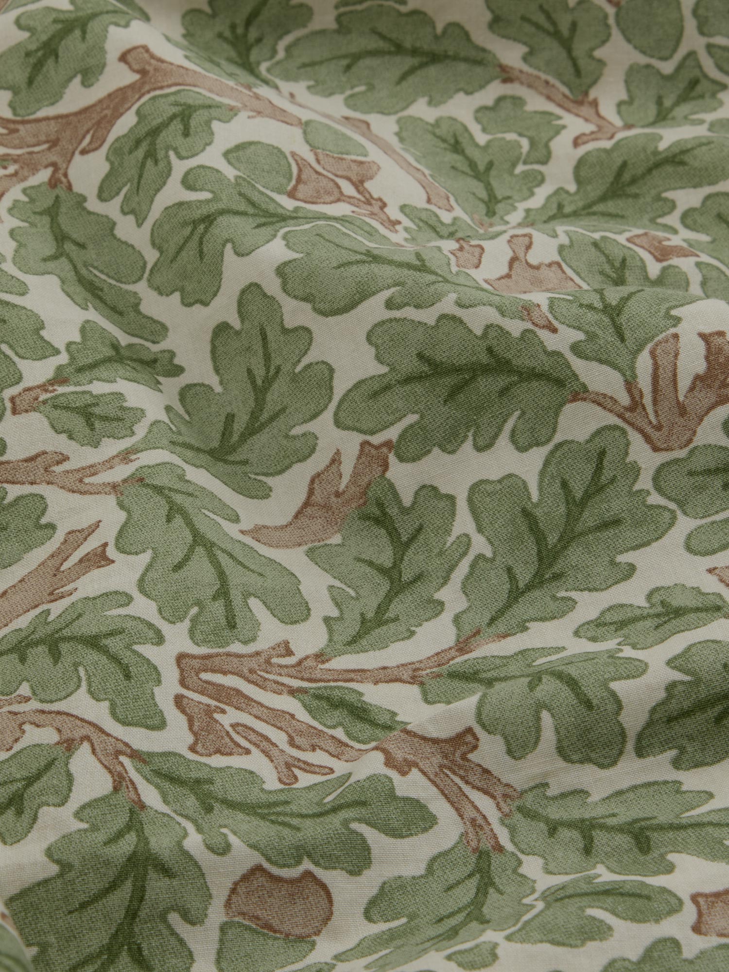 Leafy Arbour Oak Washed Cotton Percale Duvet Cover - Image 4