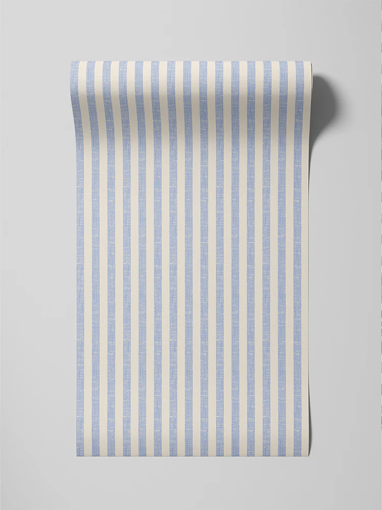 Meadow Blue Pembroke Stripe Wallpaper - Image 3