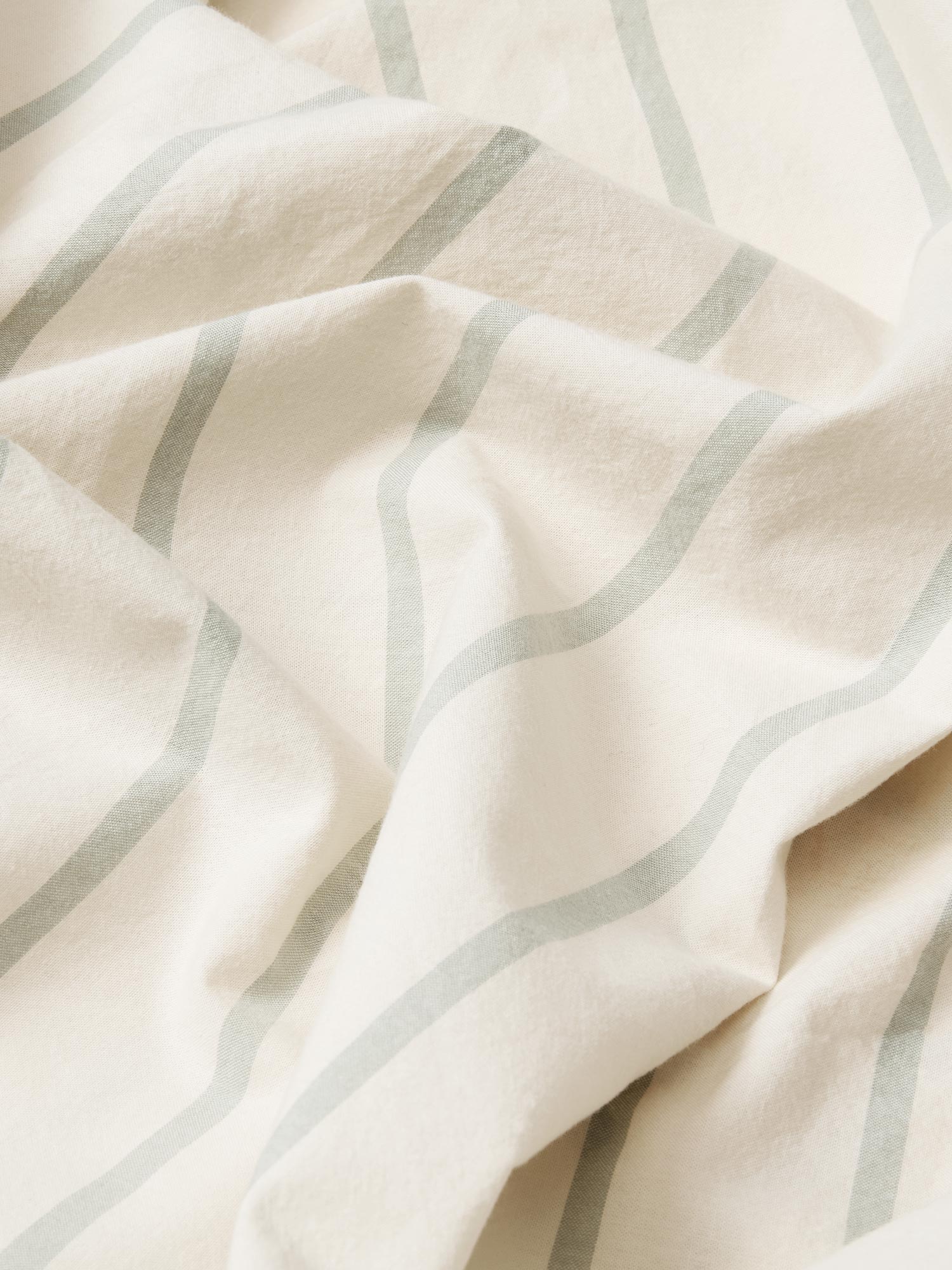 Mellow Green Slumber Stripe Cotton Flat Sheet - Image 3