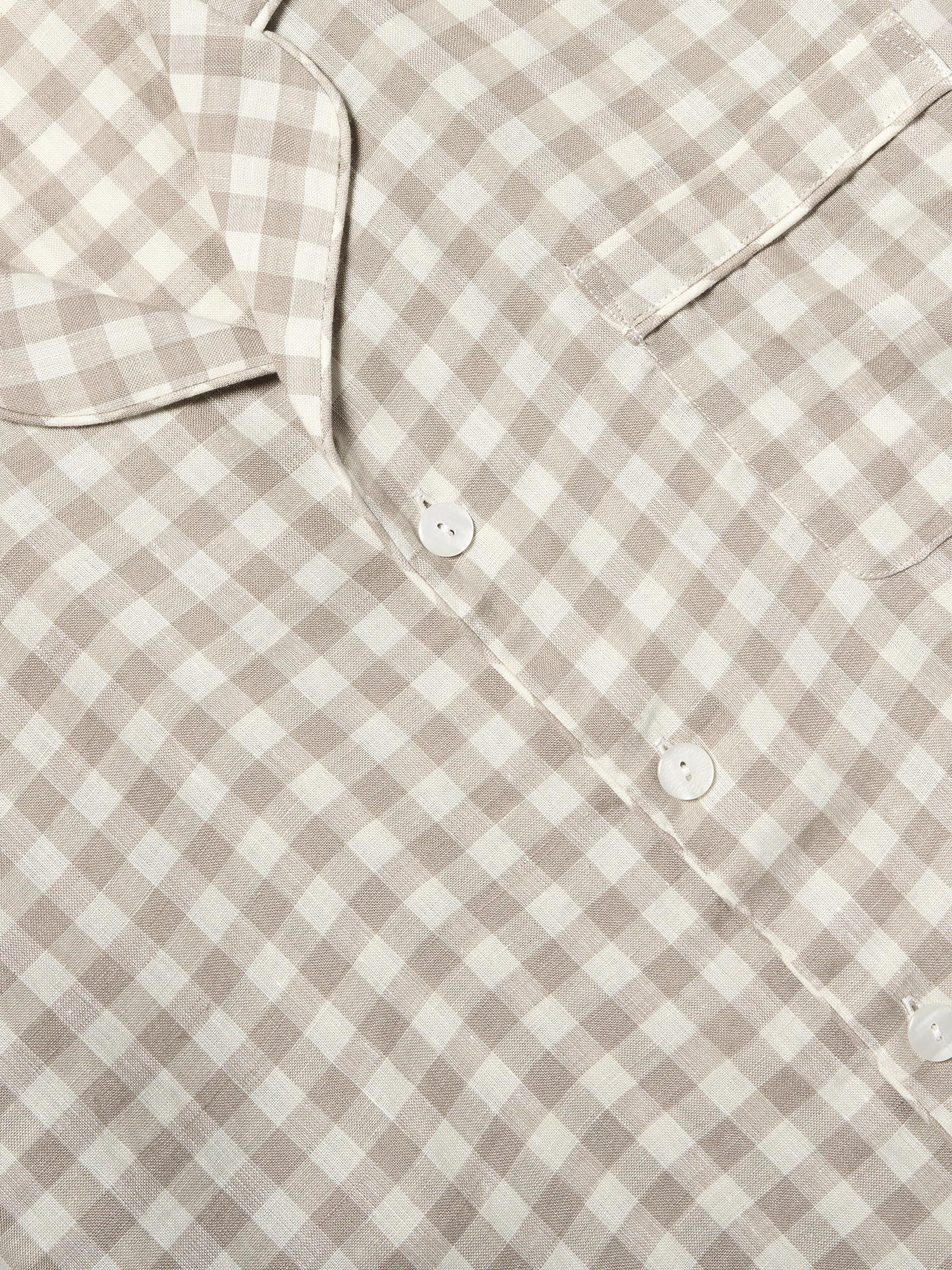 Men's Mushroom Gingham Pyjama Shirt - Image 3