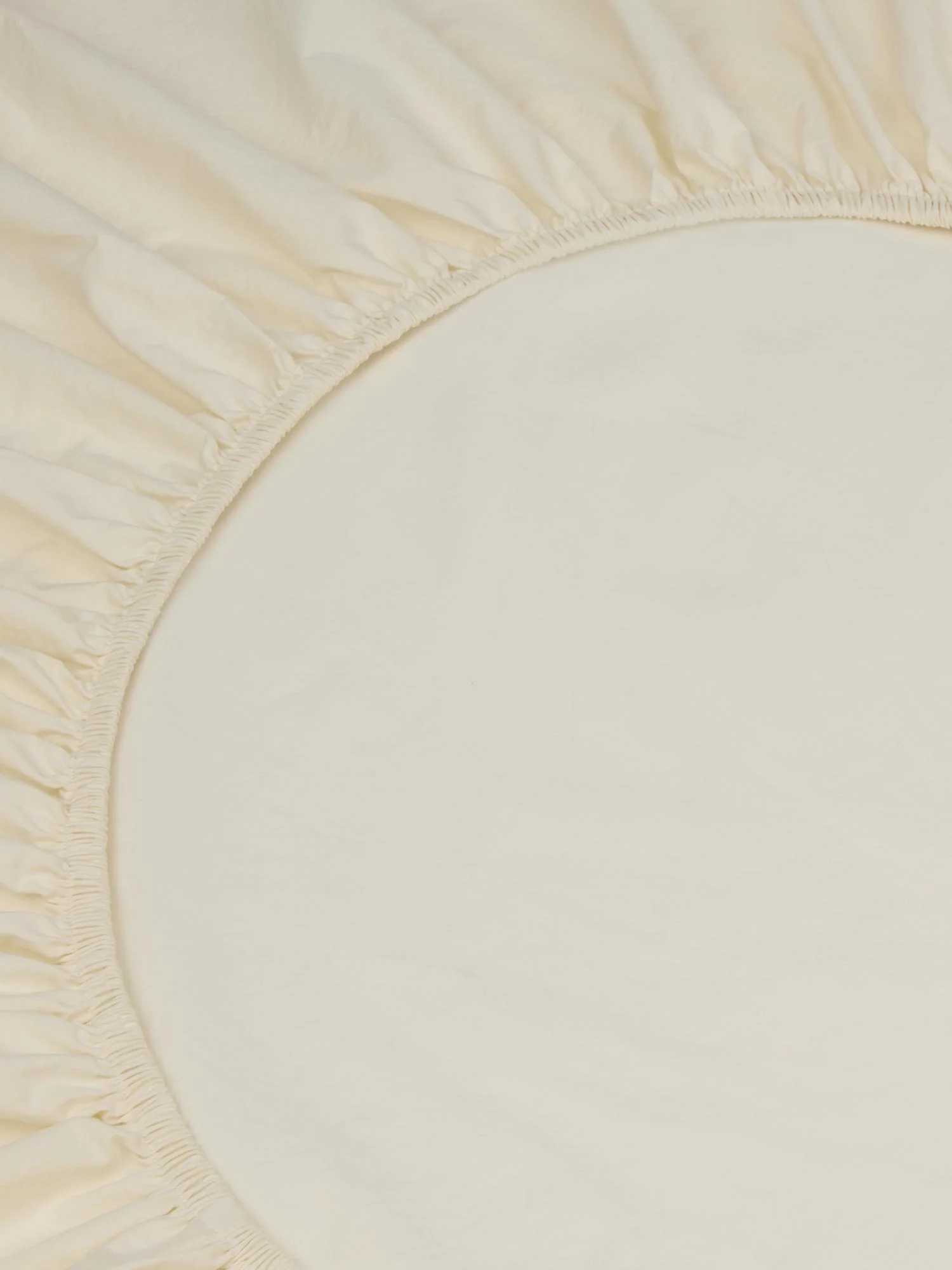 Mindful Cream Washed Cotton Percale Fitted Sheet - Image 2