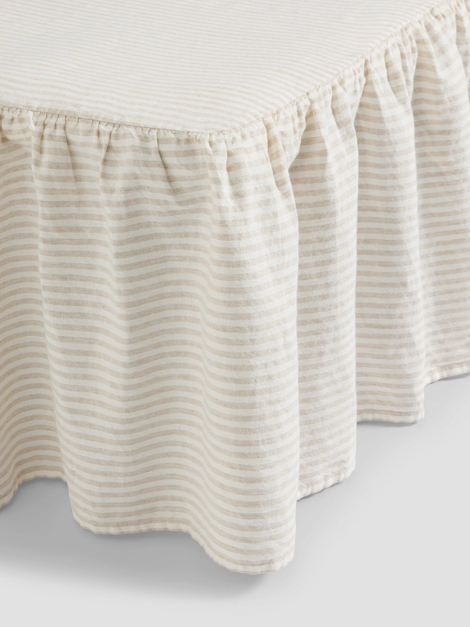 Oatmeal Stripe 100% Linen Valance