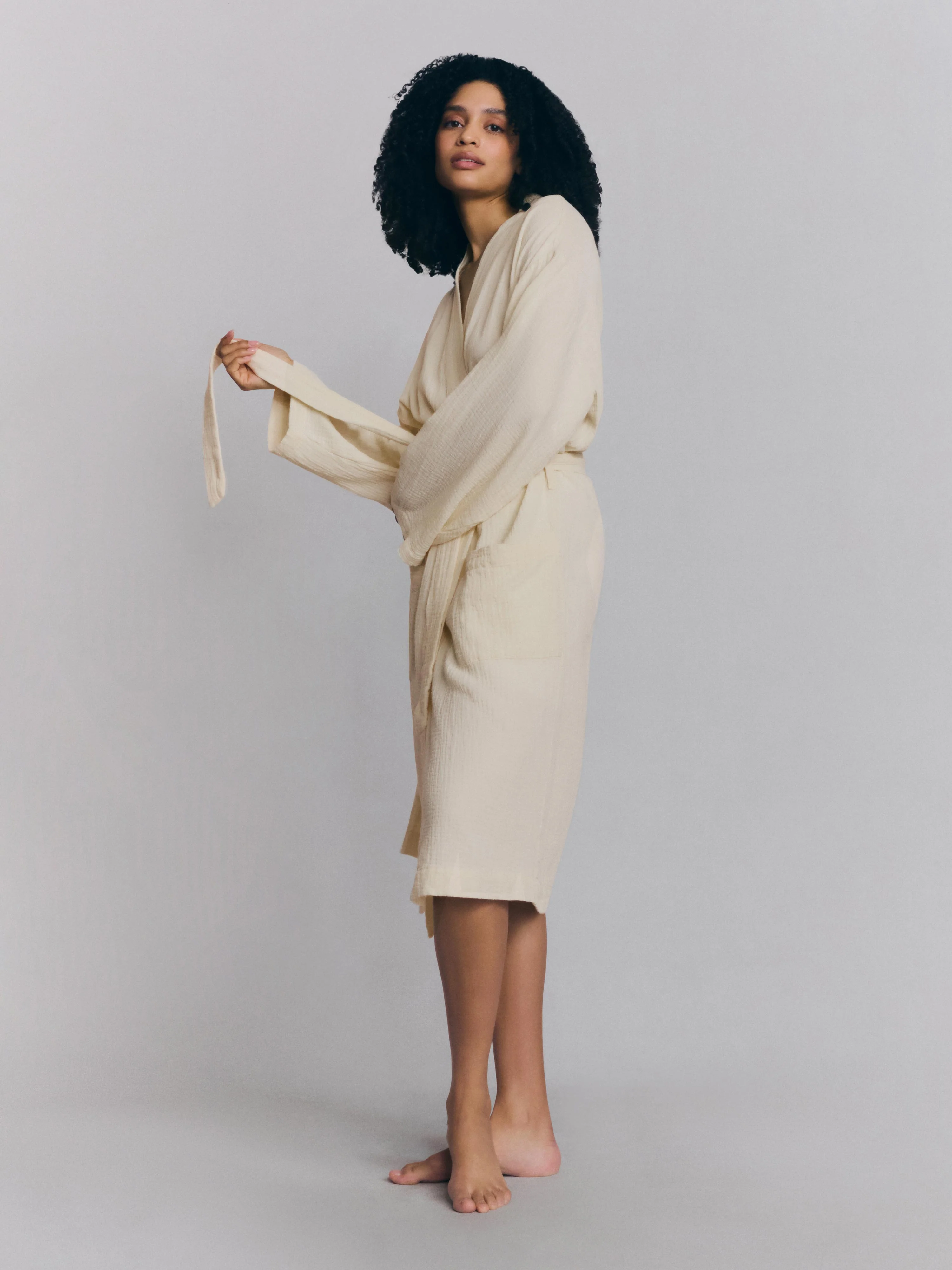 Pearl Cotton Gauze Robe - Image 3