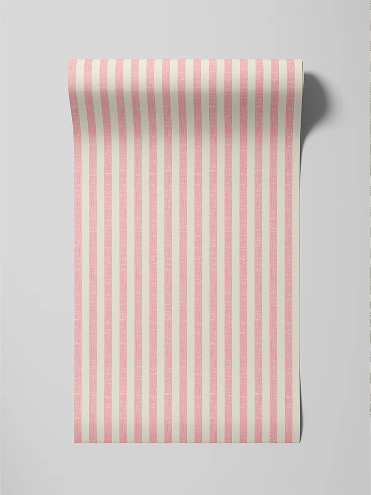 Pink Bloom Pembroke Stripe Wallpaper - Image 3