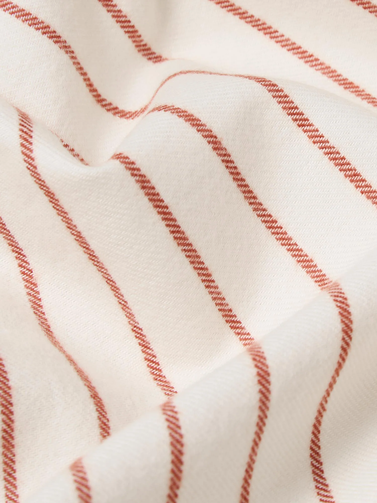 Red Clayton Stripe Brushed Cotton Flat Sheet - Image 3