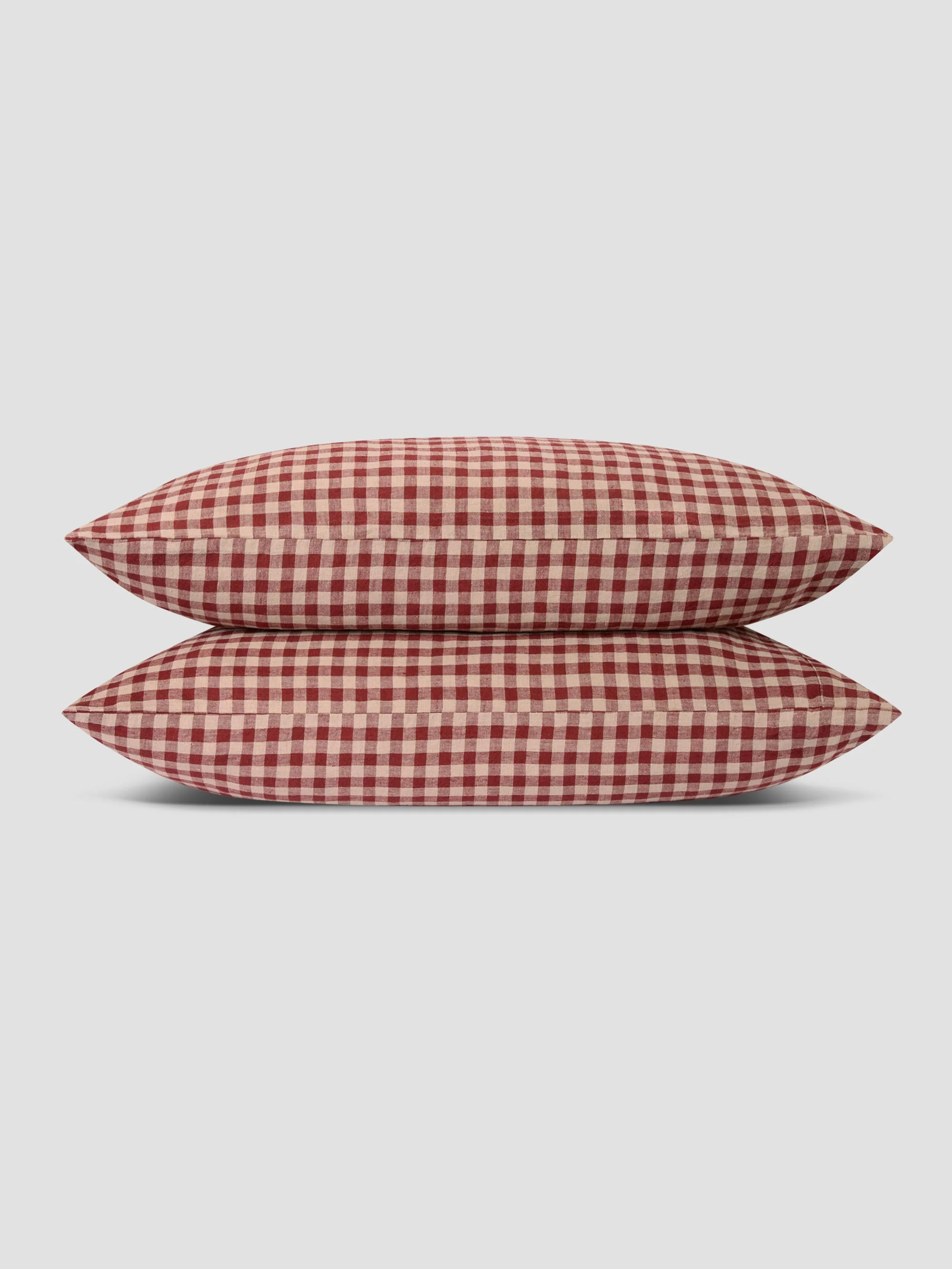 Rhubarb Gingham Linen Blend Pillowcases (Pair) - Image 2