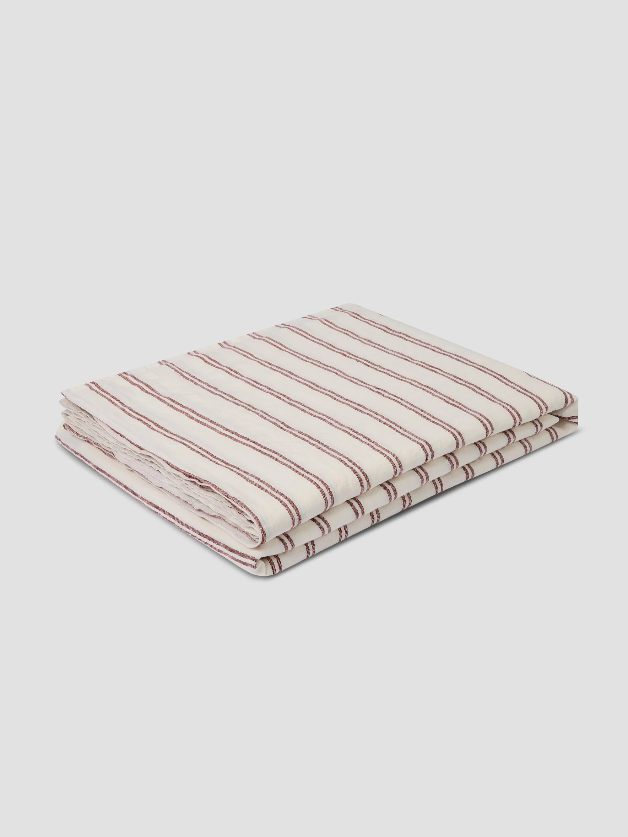 Rhubarb Kemptown Stripe Linen Blend Flat Sheet - Image 2