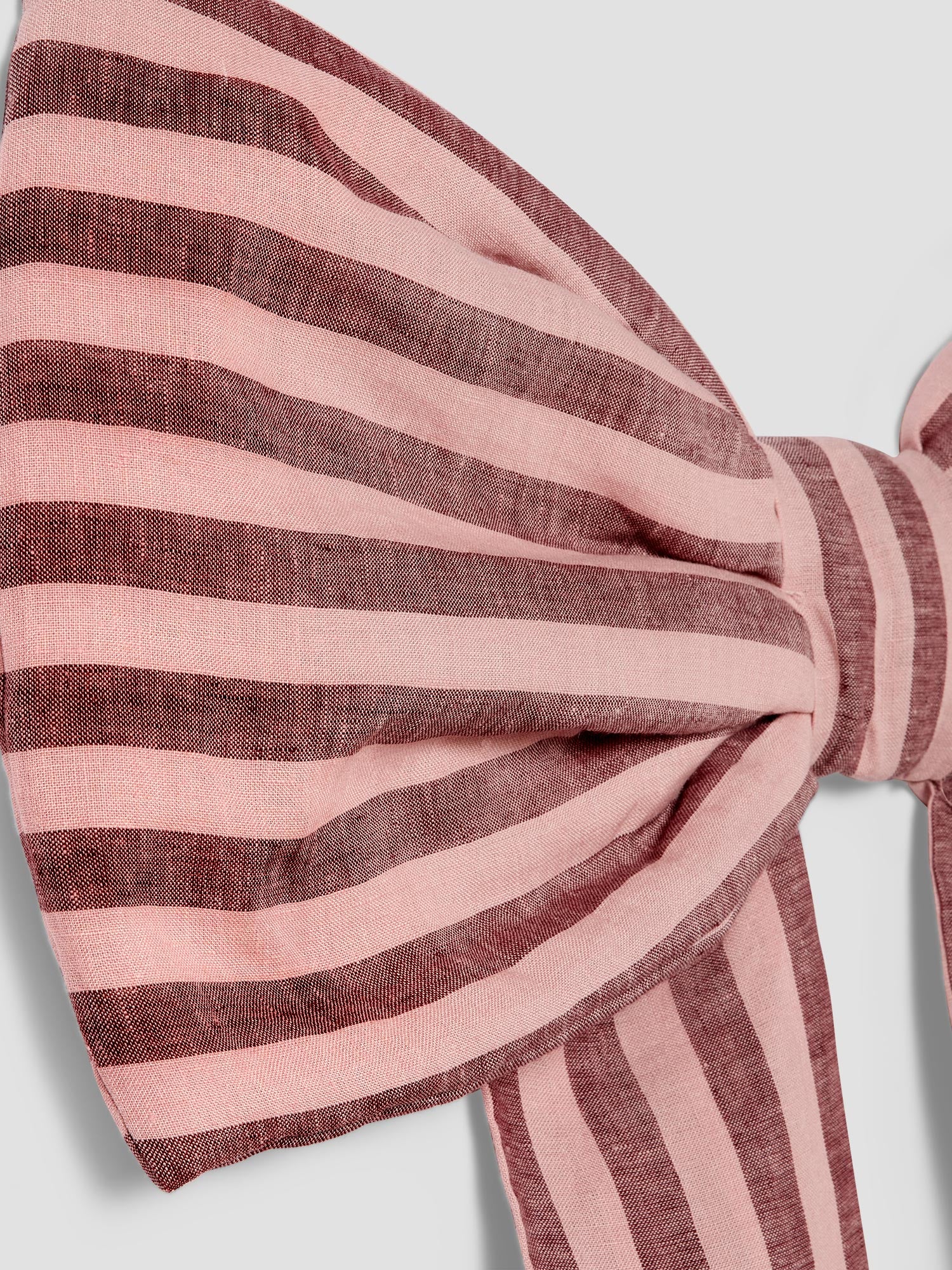 Rhubarb & Rose Pembroke Stripe Linen Blend Bow - Image 2