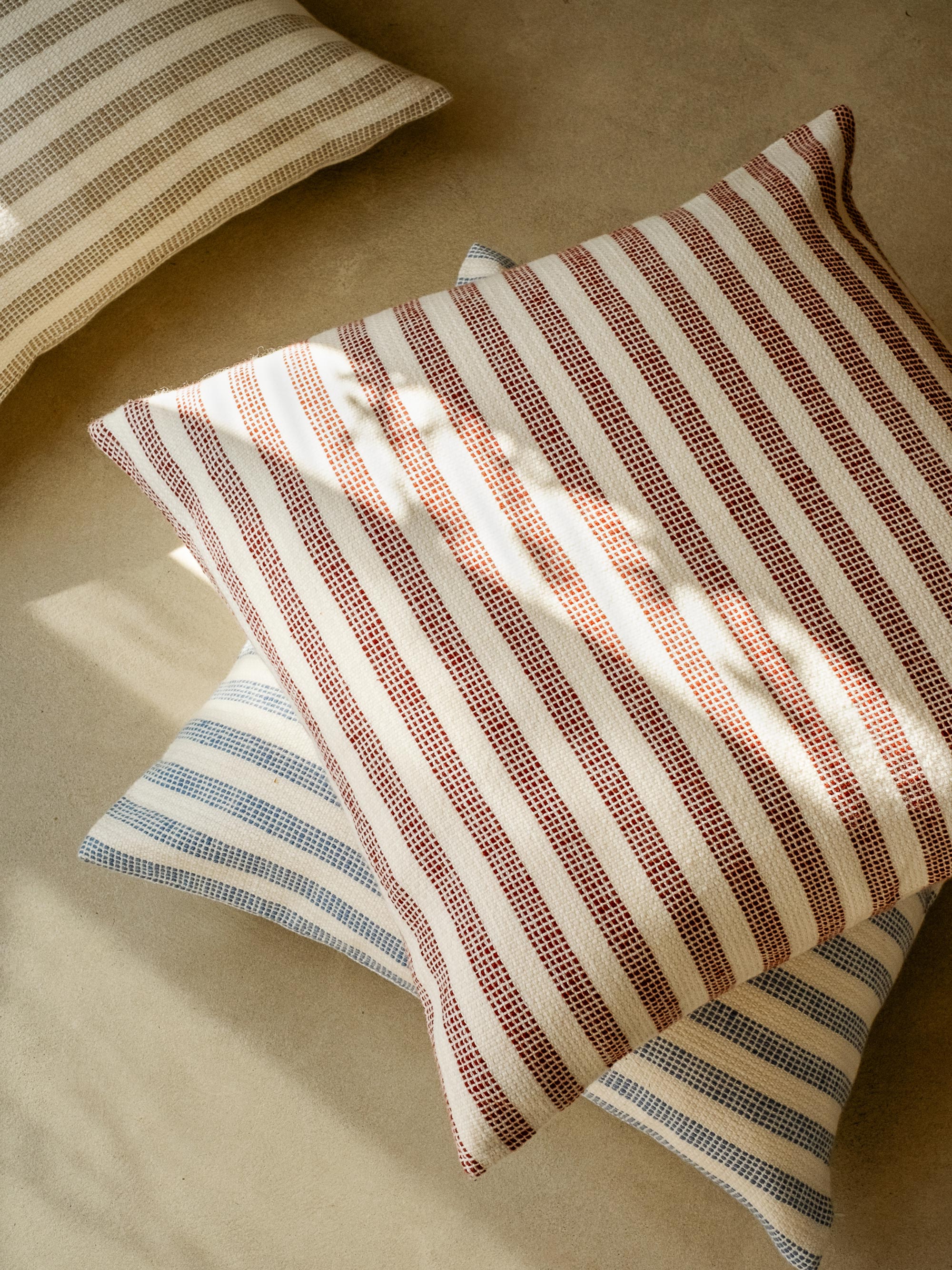 Rust Red Pembroke Stripe Wool Cushion Cover - Image 3