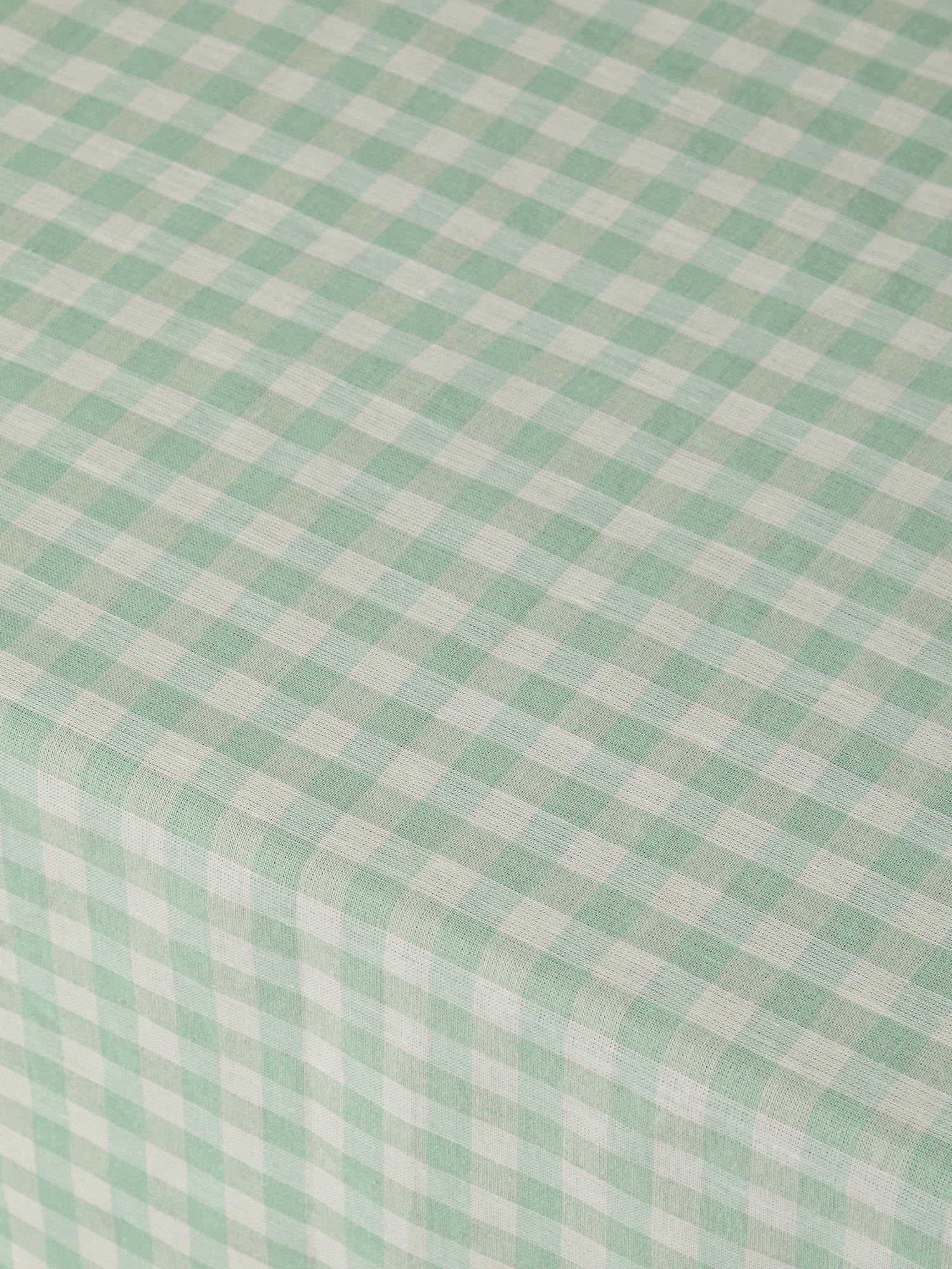 Sage Green Gingham Linen Blend Tablecloth - Image 3
