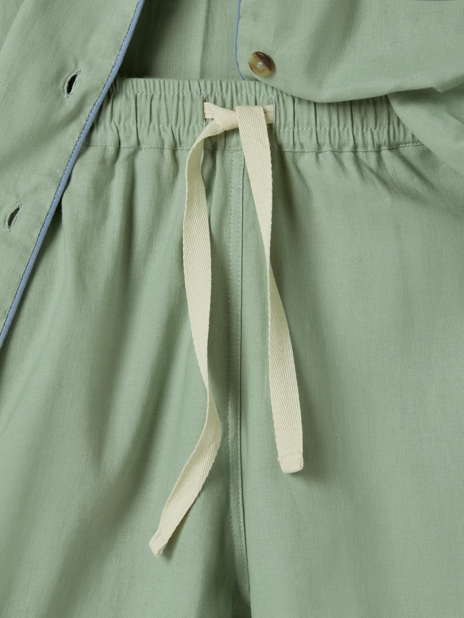 Sage Green Linen Blend Pyjama Short Set - Image 3