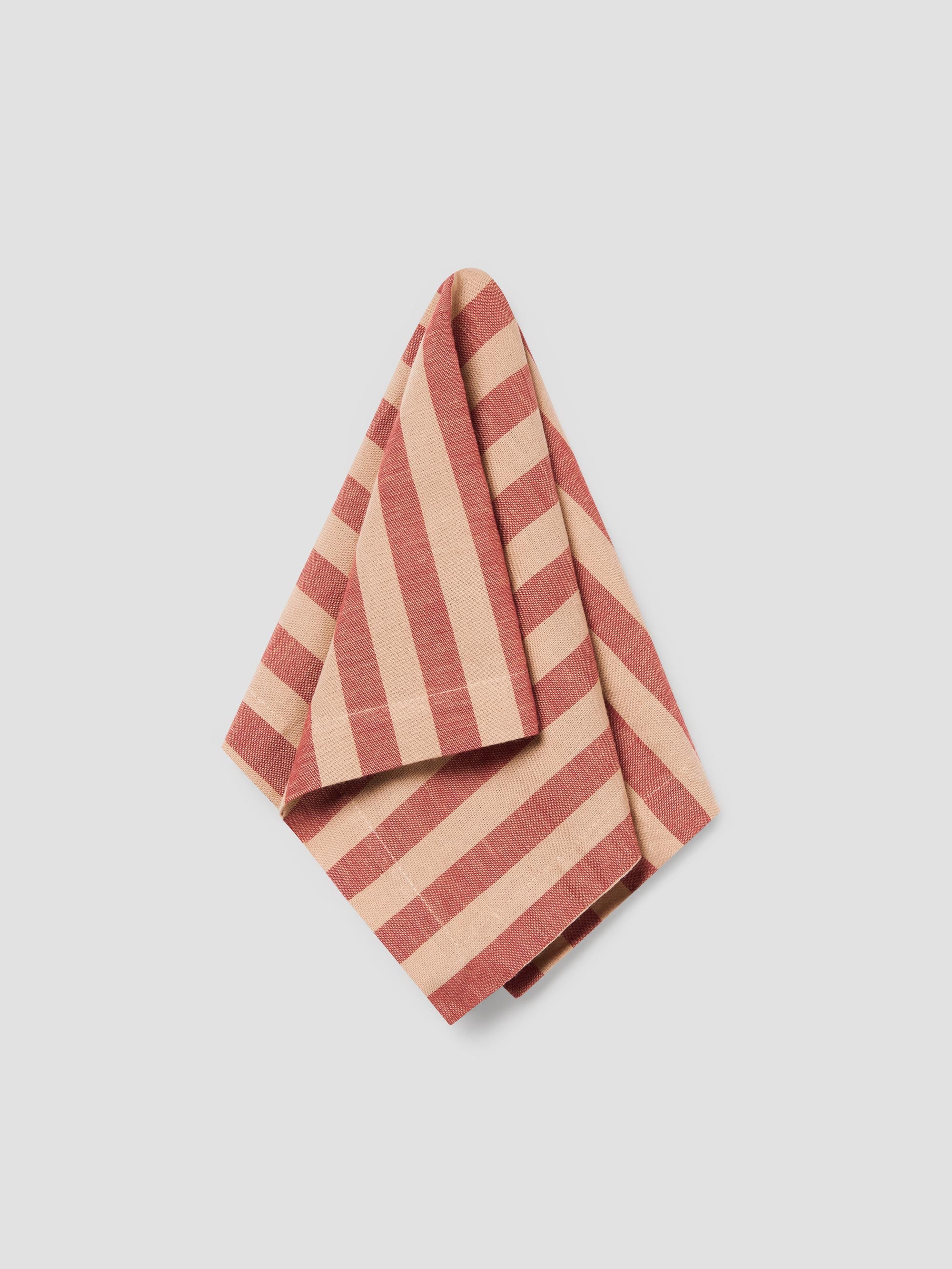 Sandstone Red Pembroke Stripe Linen Blend Napkins Set of 4 - Image 2
