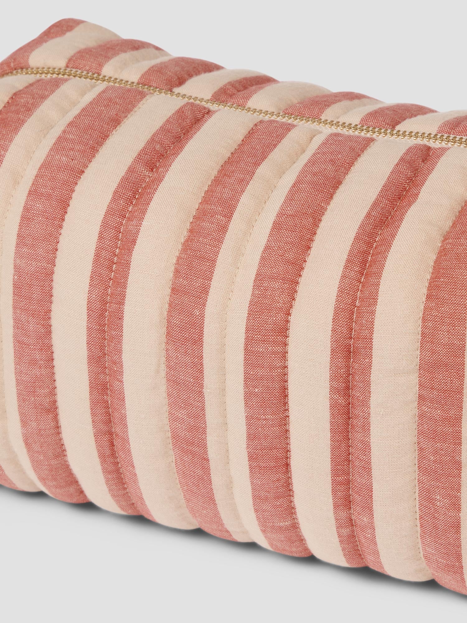 Sandstone Red Pembroke Stripe Linen Blend Wash Bag - Image 3