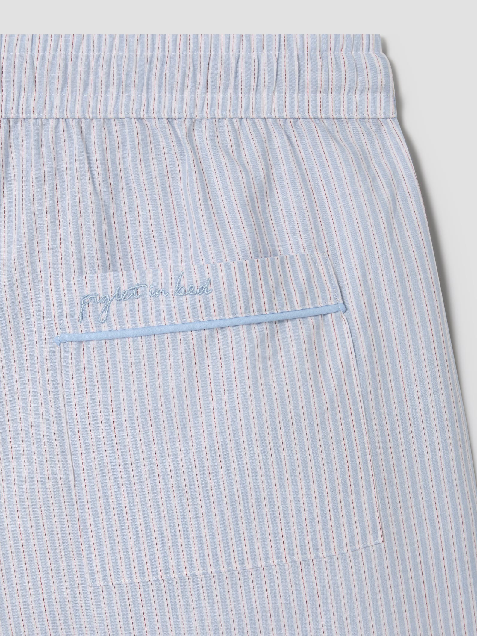 Sky Blue Stripe Cotton Trousers - Image 3