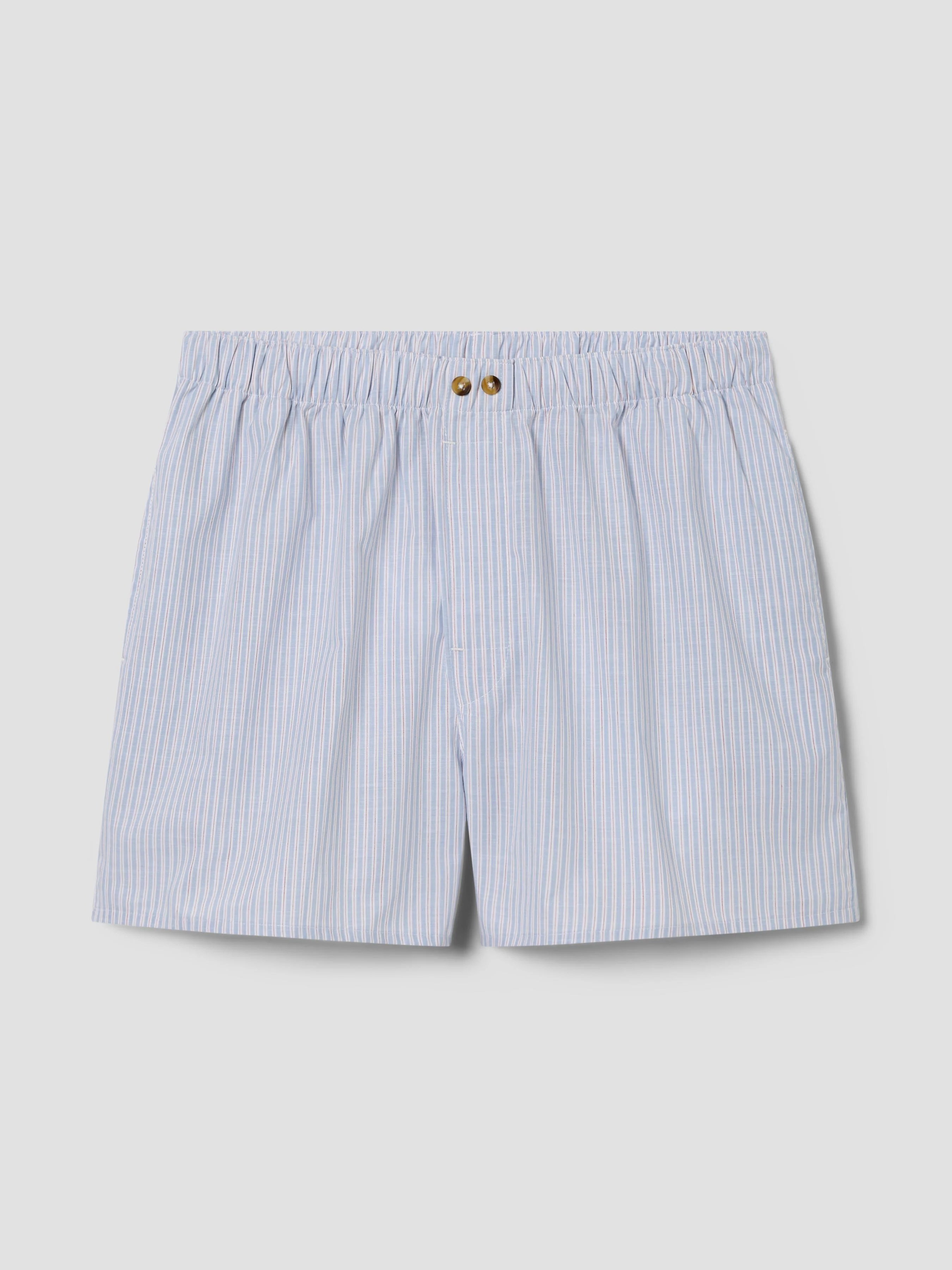 Sky Blue Stripe Cotton Boxer Shorts - Image 4