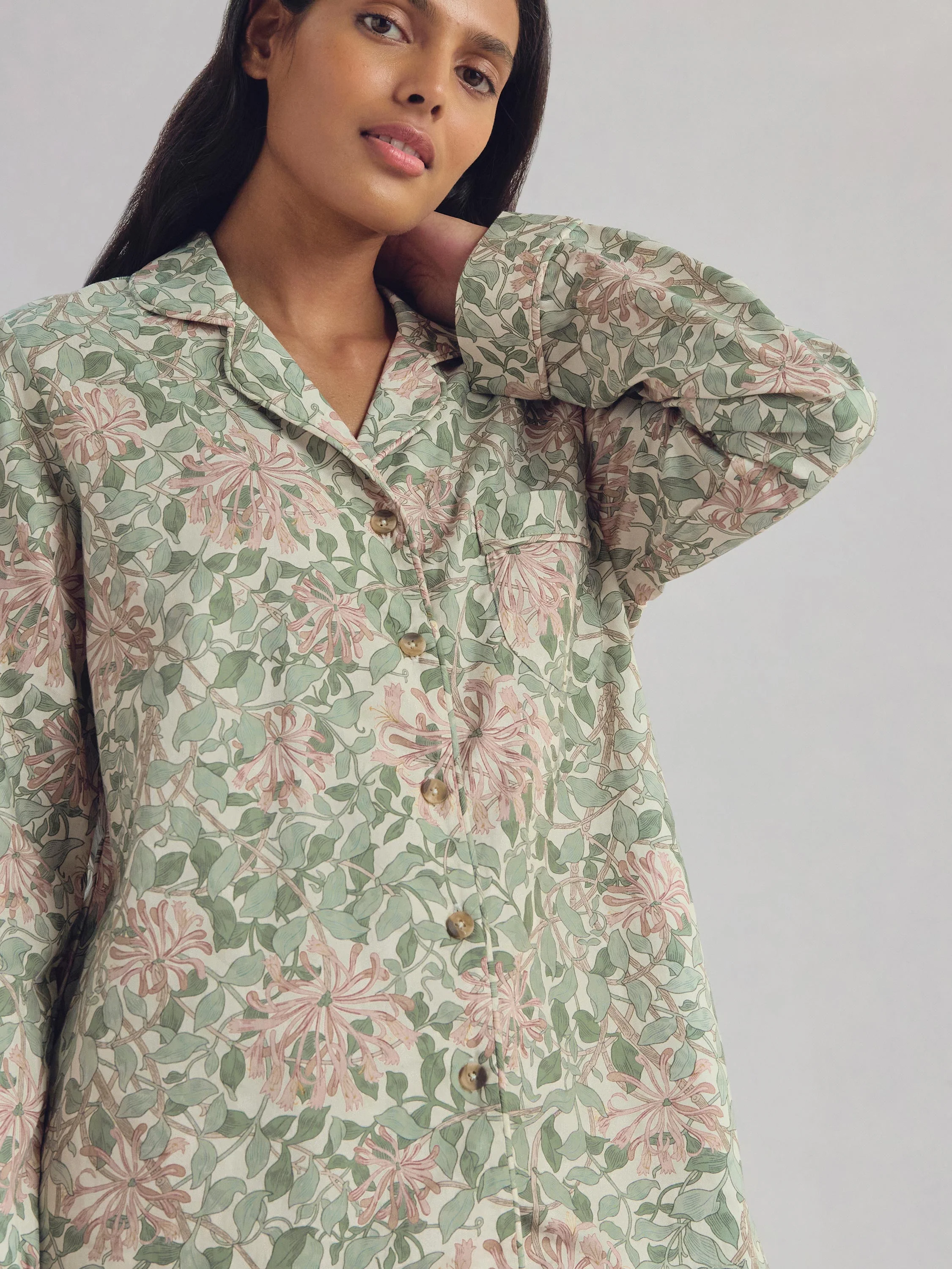 Soft Sage Honeysuckle Cotton Trouser Set - Image 3