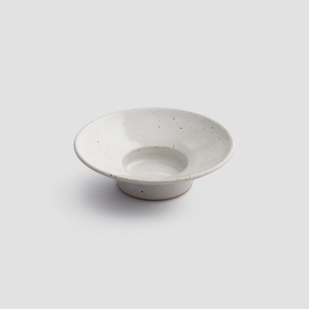 Speckled White Stubby Candle Holder - Image 2