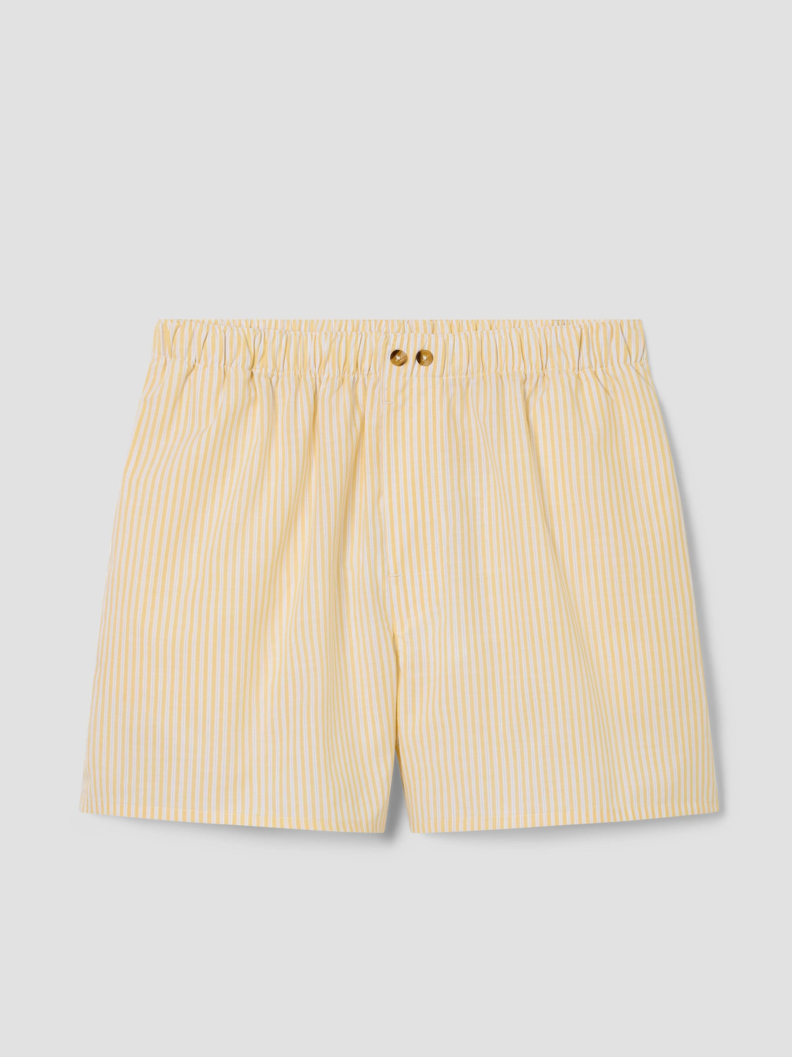 Sunny Yellow Stripe Cotton Boxer Shorts - Image 4
