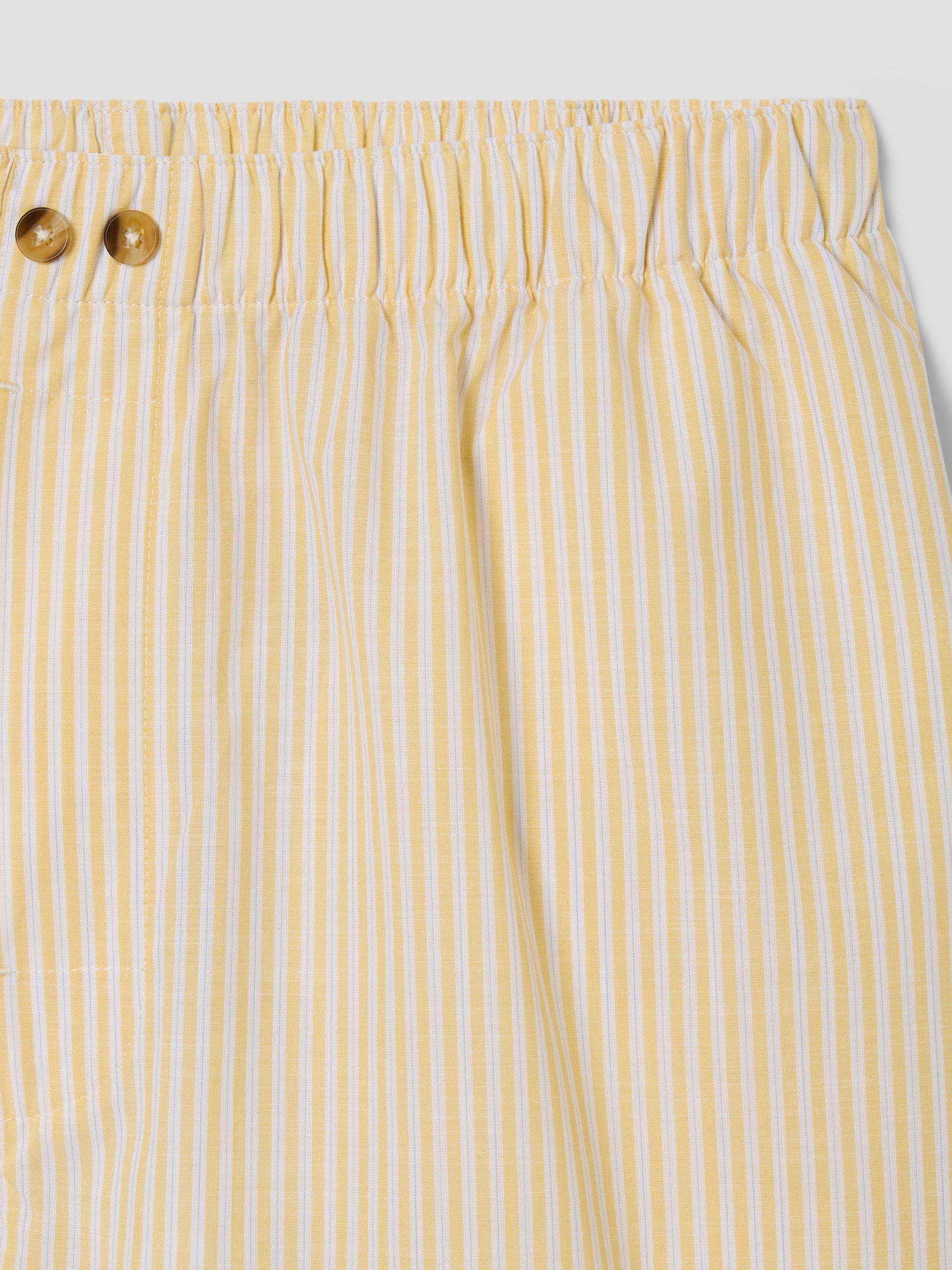 Sunny Yellow Stripe Cotton Boxer Shorts - Image 5