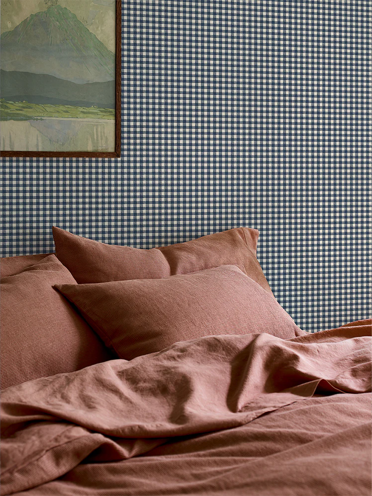 Titan Blue Gingham Wallpaper - Image 2