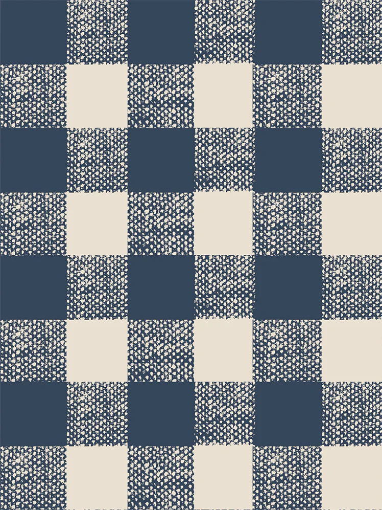 Titan Blue Gingham Wallpaper - Image 4