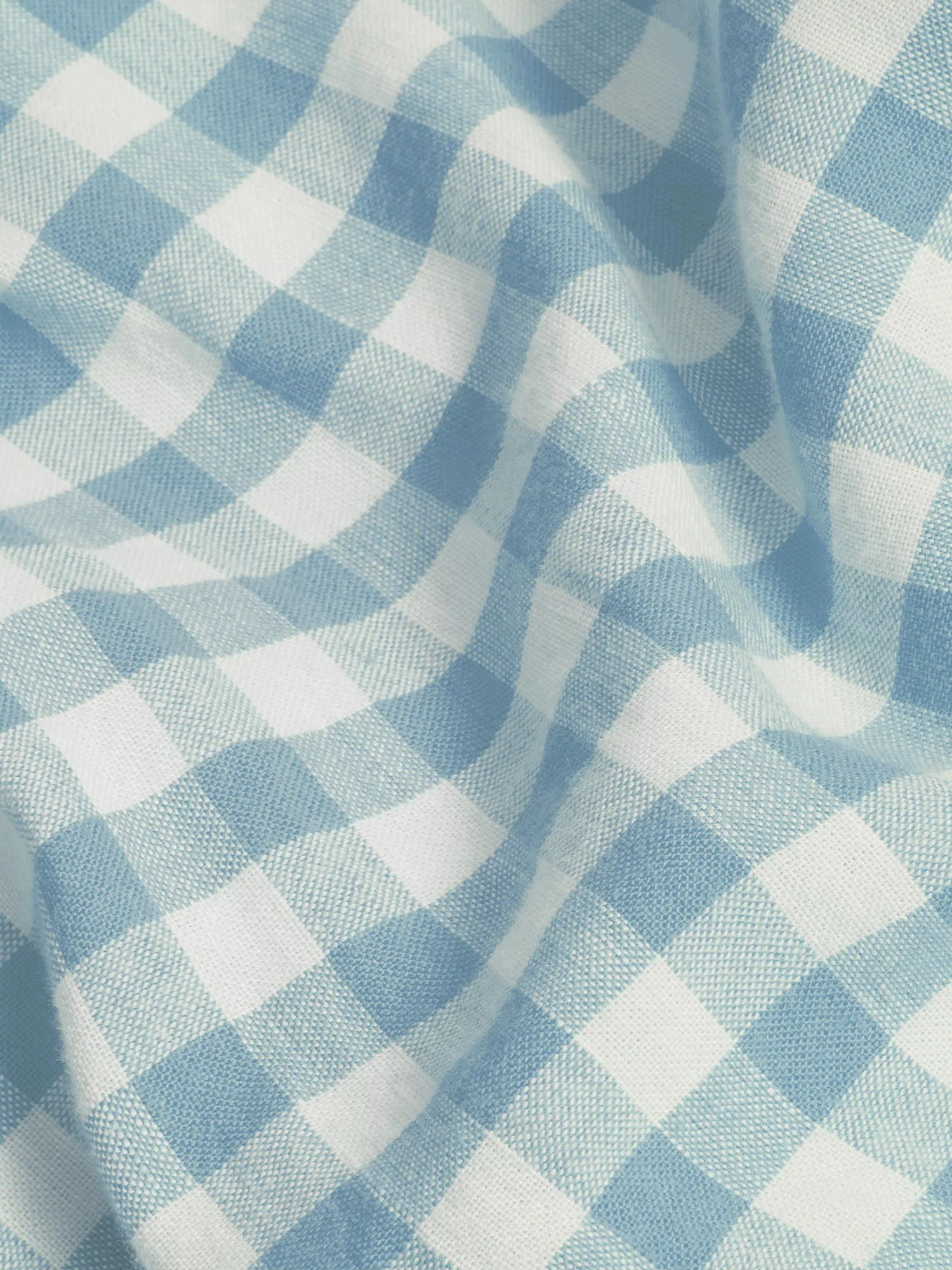 Warm Blue Gingham 100% Linen Duvet Cover - Image 4